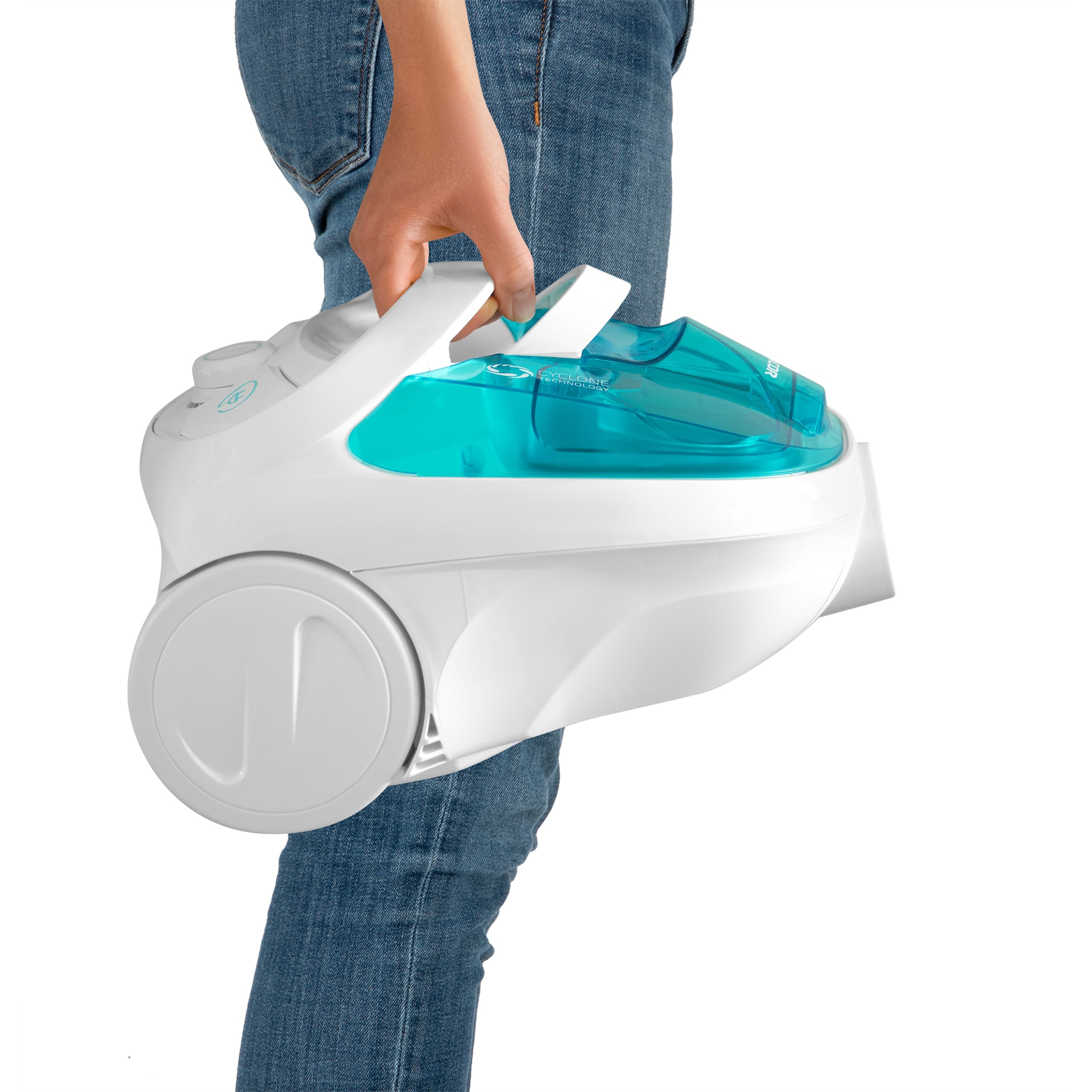 Lightweight POWERFUL Bagless Vacuum Cleaner Sencor SVC 1015TQ White 800W EPA E12 Design accessories storage