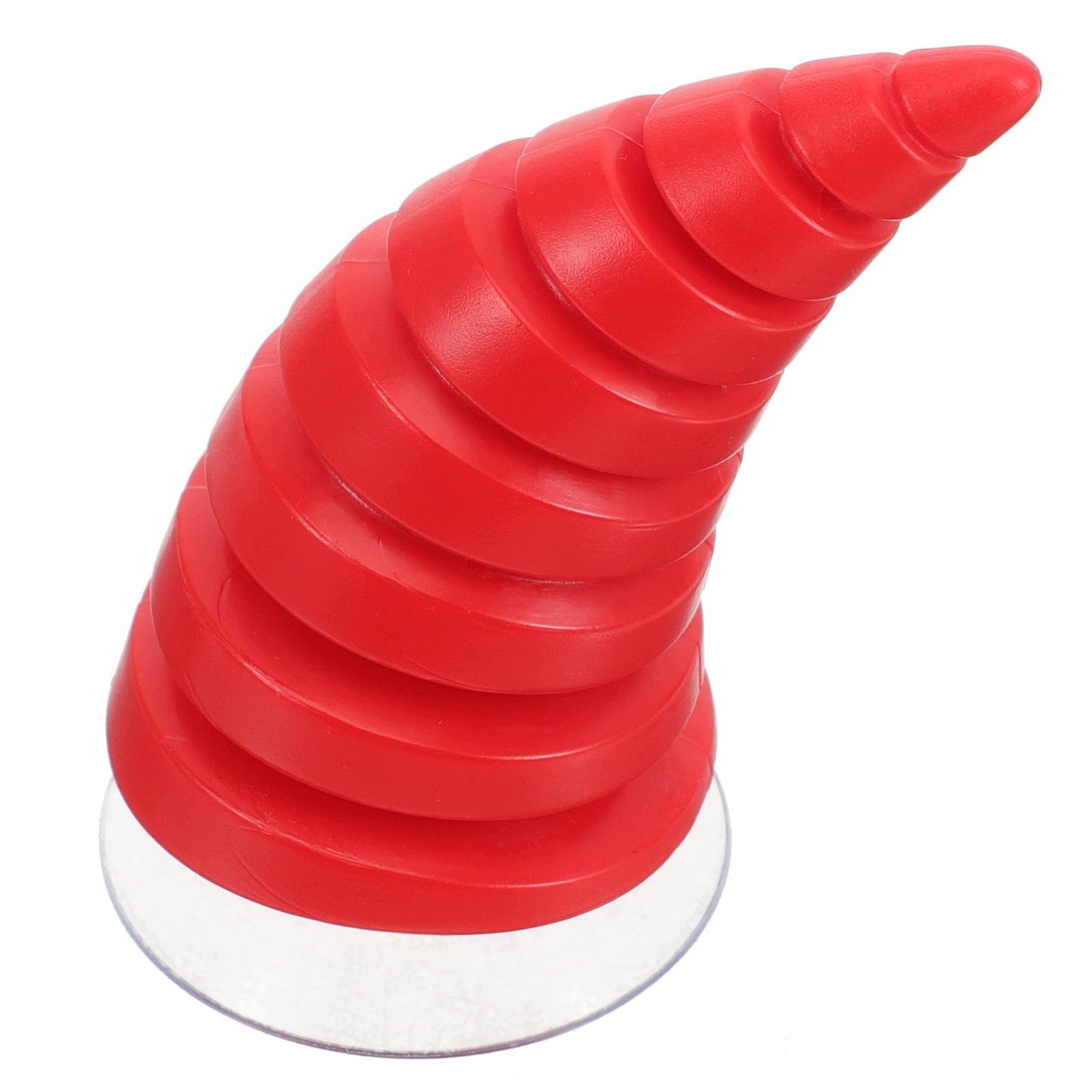 Lightweight Red Helmet Horn Accessory with Reusable Suction Cup Customs tariff code 65070000
