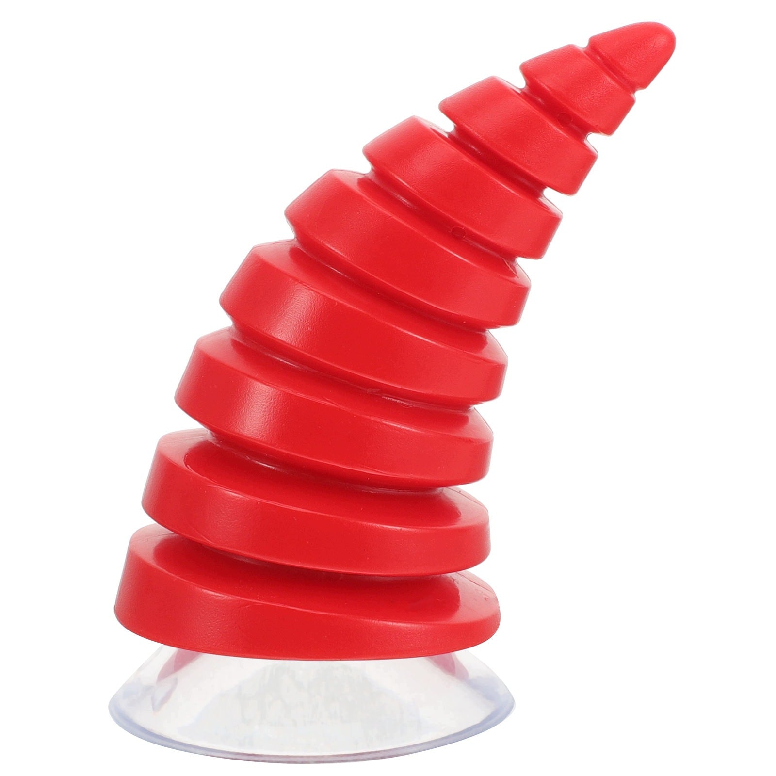 Lightweight Red Helmet Horn Accessory with Reusable Suction Cup