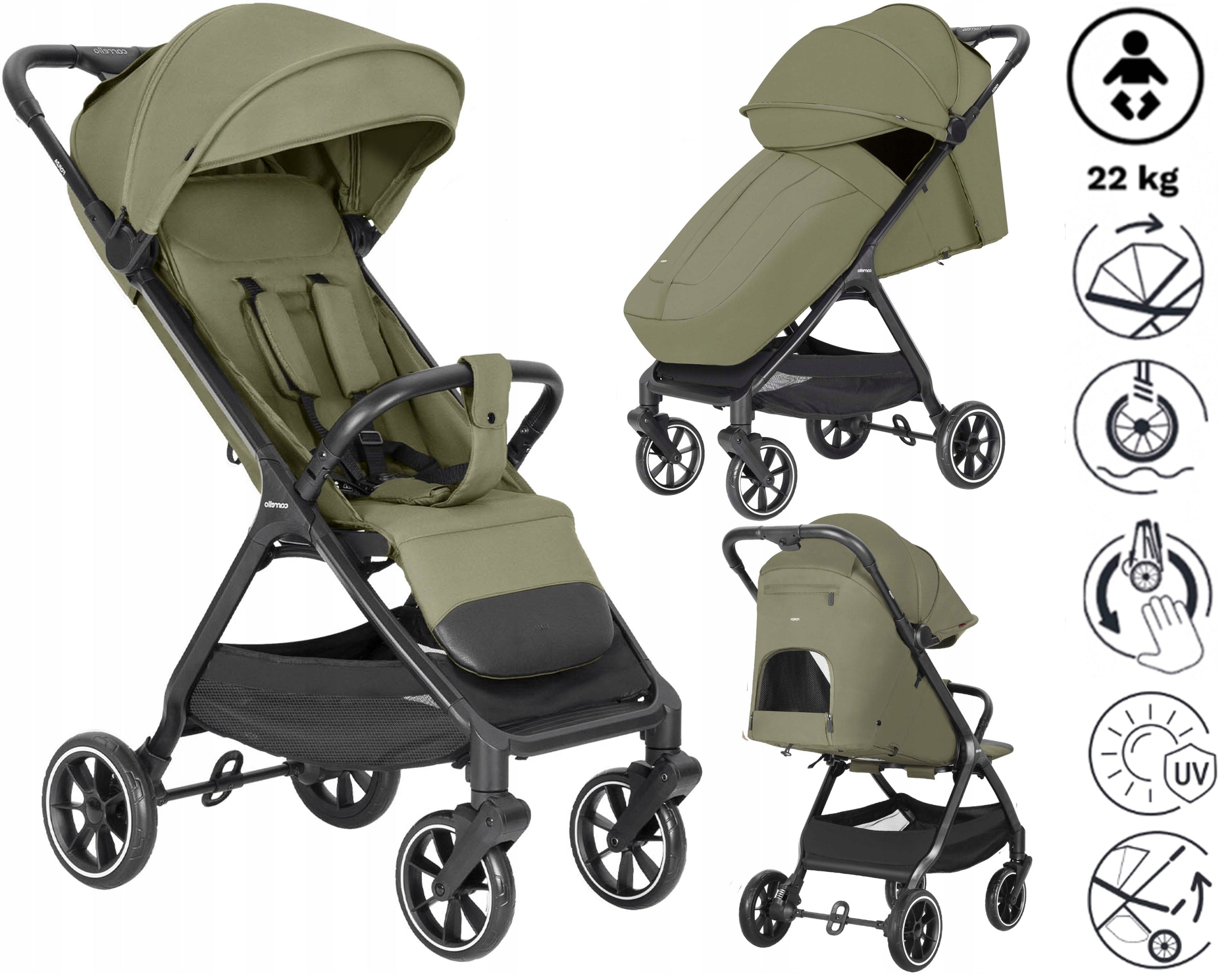 Lightweight STROLLER Stroller CARRELLO LARGE WHEELS UV50 ADJUSTABLE UP TO 22 KG Manufacturer code 6900162000051