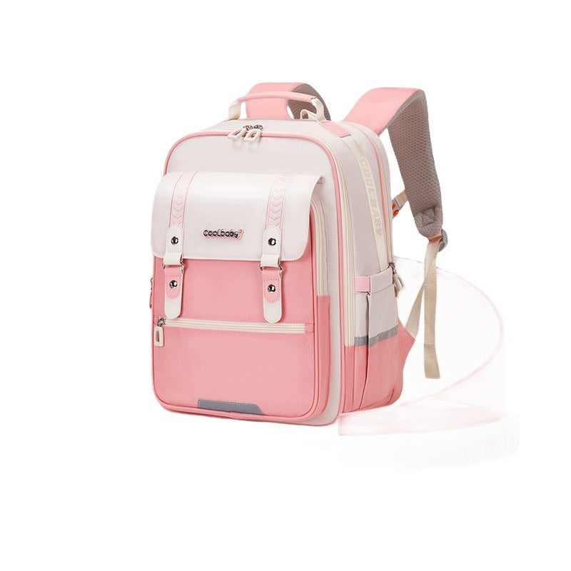Lightweight School Backpack For Children 1-6 Years Pink Large Safe