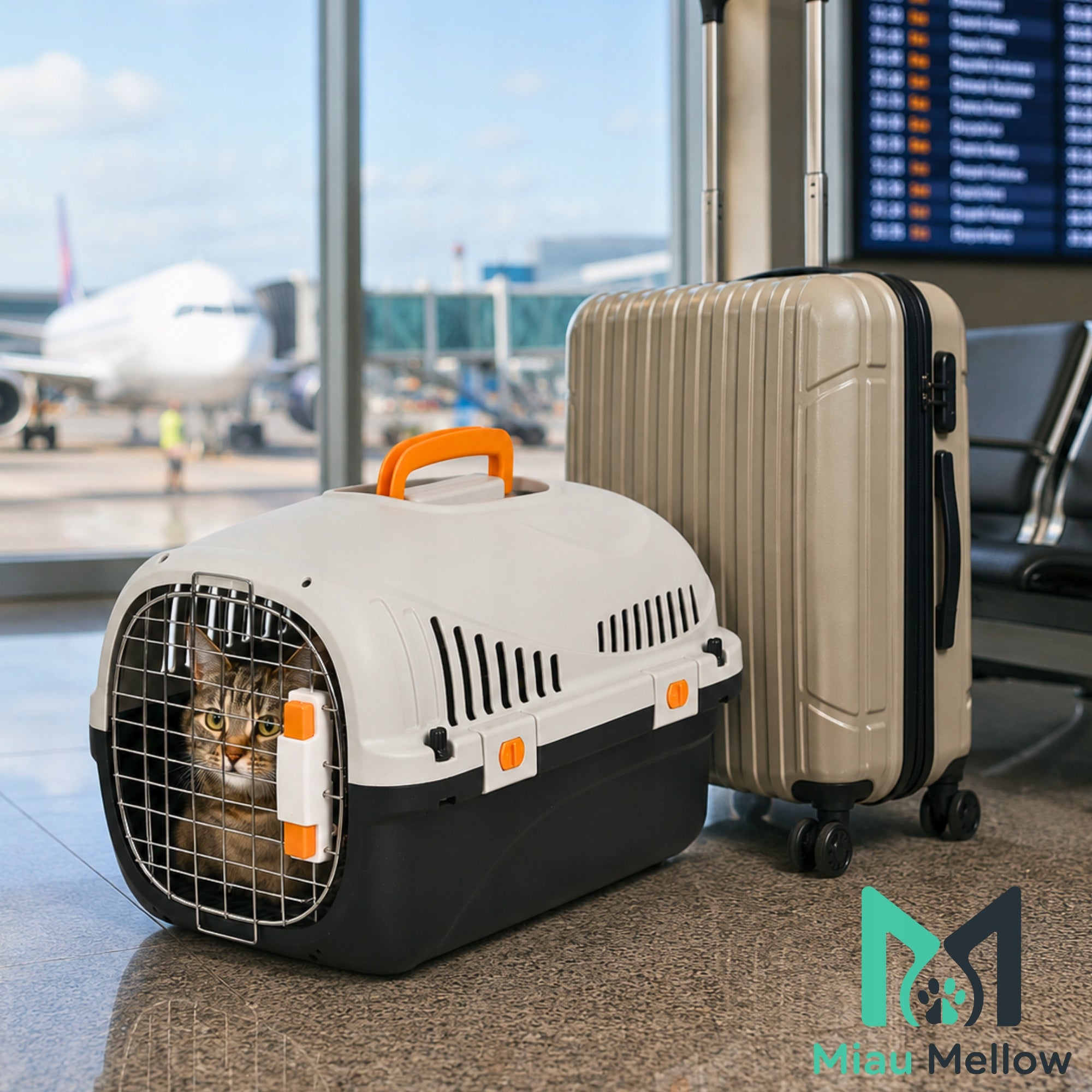 Lightweight Transporter for Cat and Small Dog with Metal Doors 49cm Kind carrier