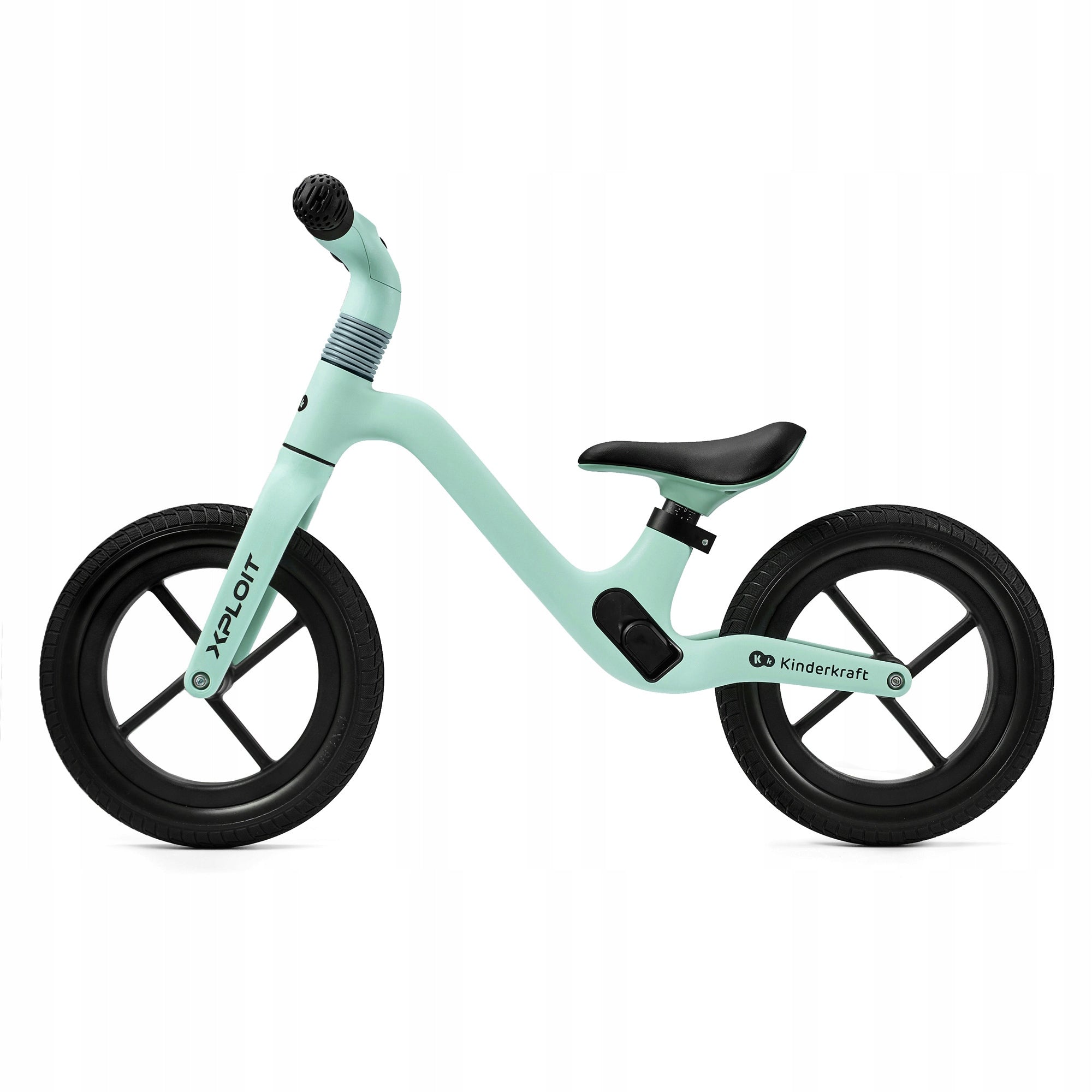 Lightweight balance bike Kinderkraft XPLOIT 12" sports bearings -Turquoise Packaging status original