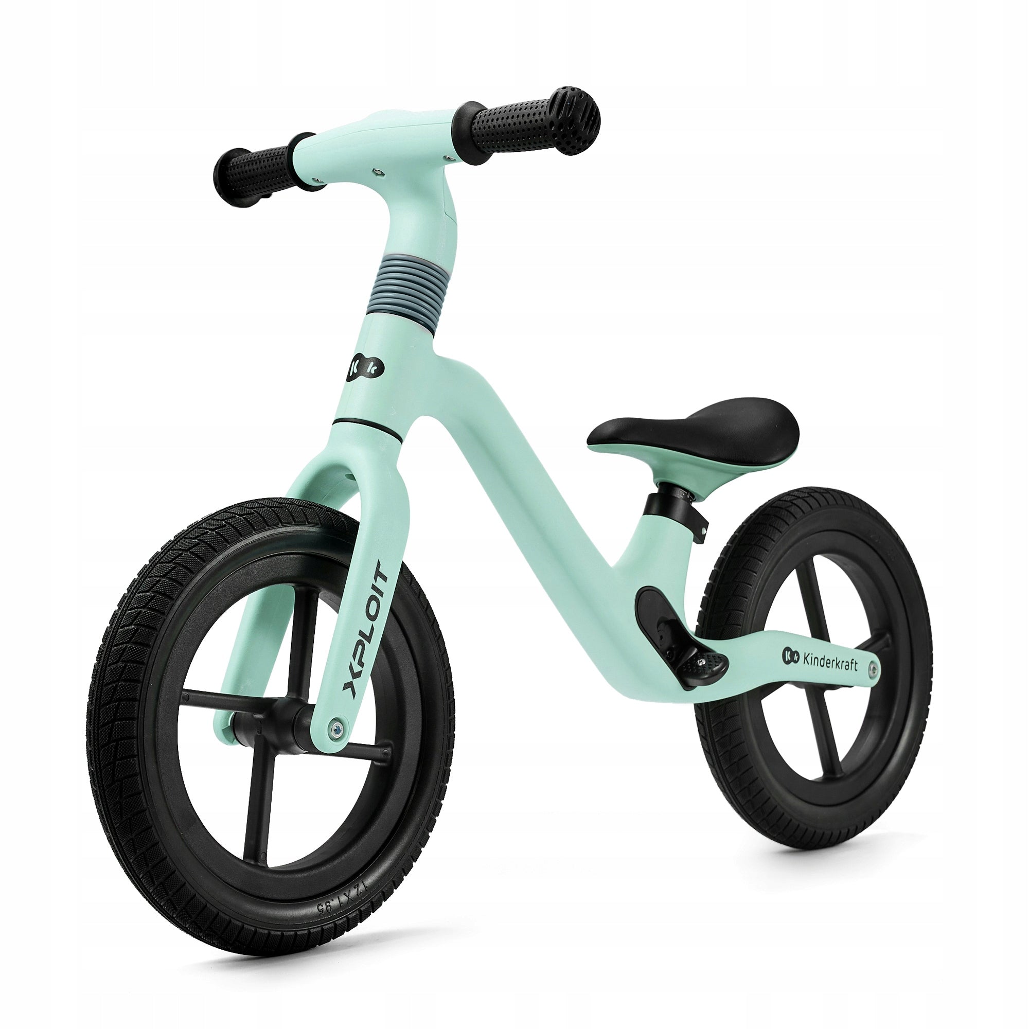 Lightweight balance bike Kinderkraft XPLOIT 12" sports bearings -Turquoise