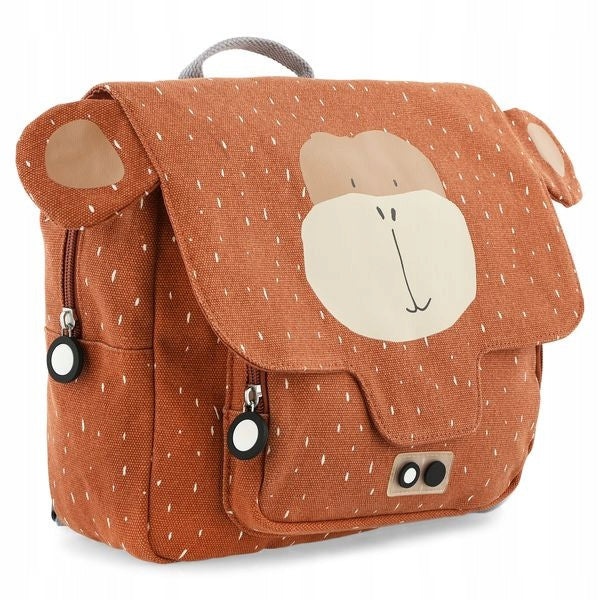 Lightweight children's satchel Monkey Color shades of brown and beige