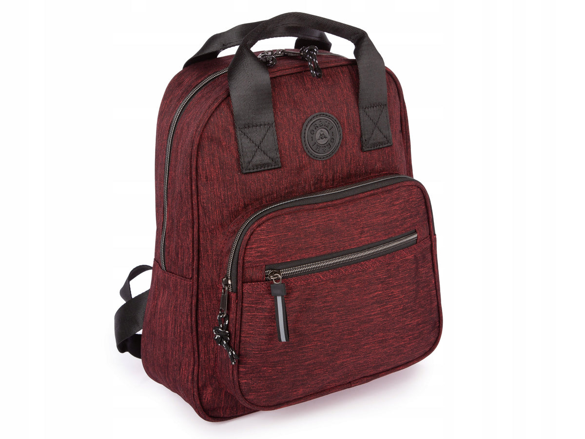 Lightweight city hiking backpack material burgundy women's
