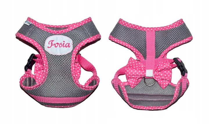 Lightweight dog harness name and bow FREEBIE