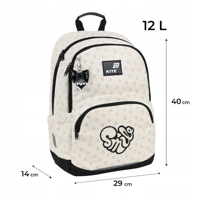 Lightweight girls' school backpack up to 1-6th grade with chest strap beige Kite Manufacturer code K26-585M-2