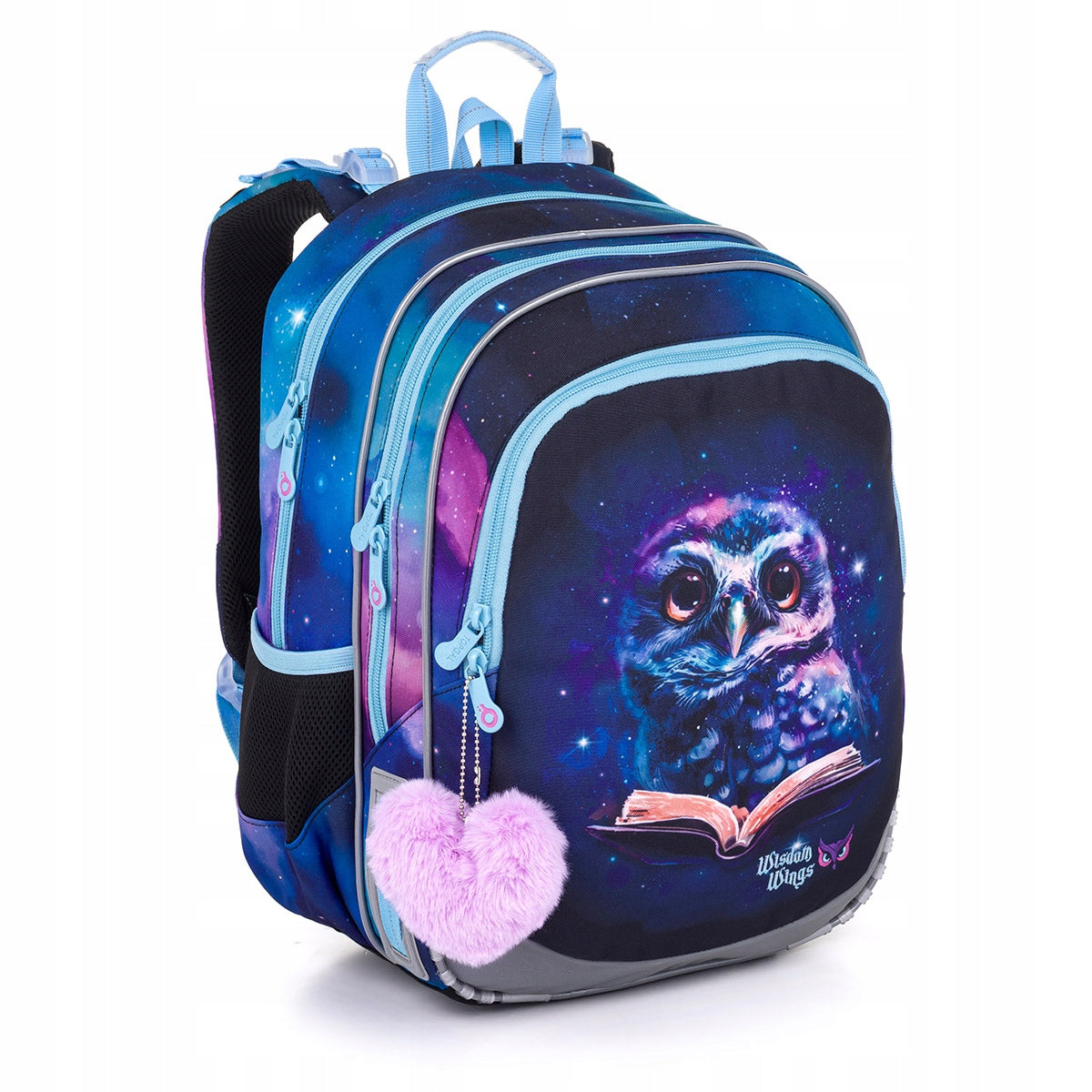 Lightweight school backpack owl Topgal ELLY 25005 1-4 class for girls