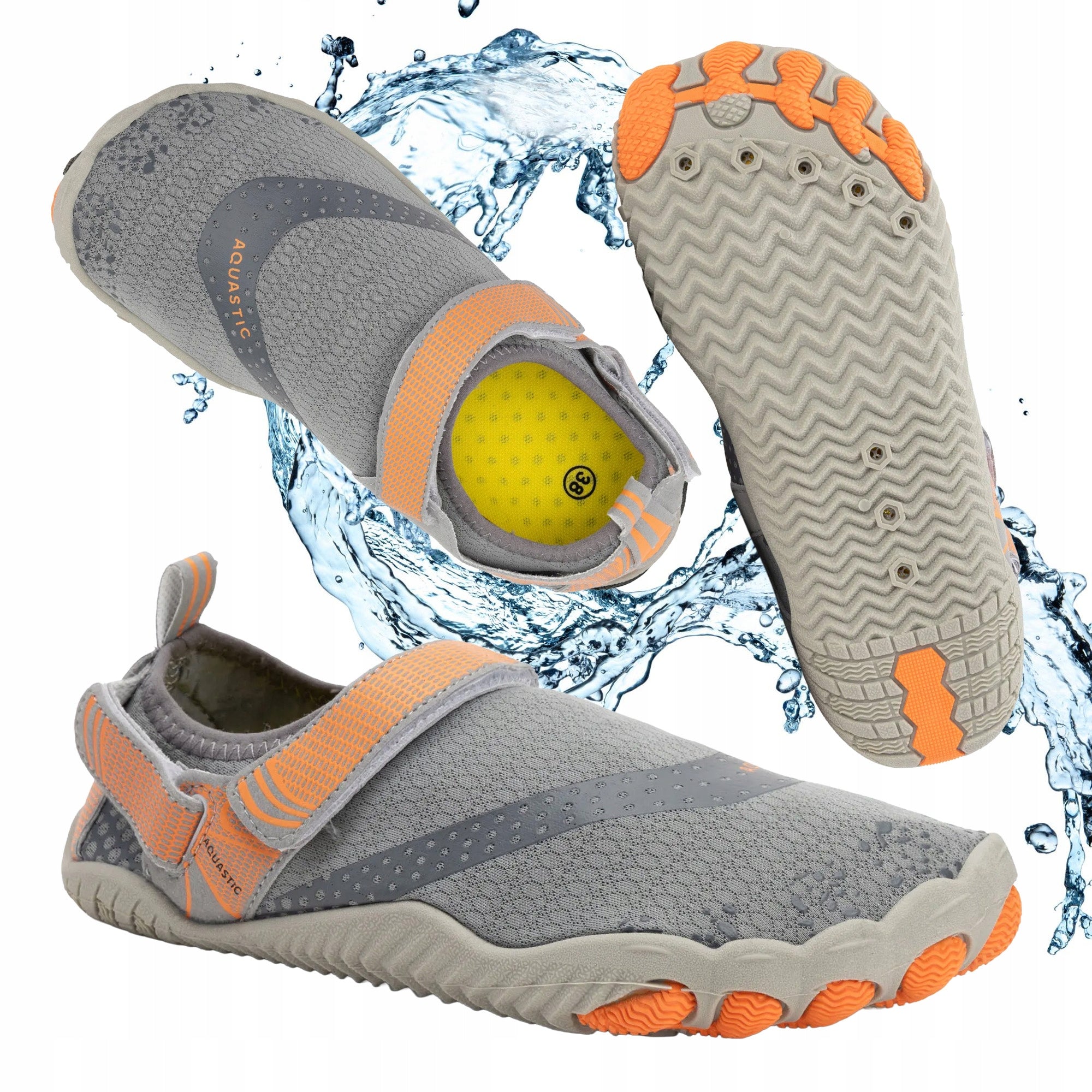 Lightweight water shoes AQUASTIC Aqua BAREFOOT for BEACH ECHINACEA STONES 40 EU