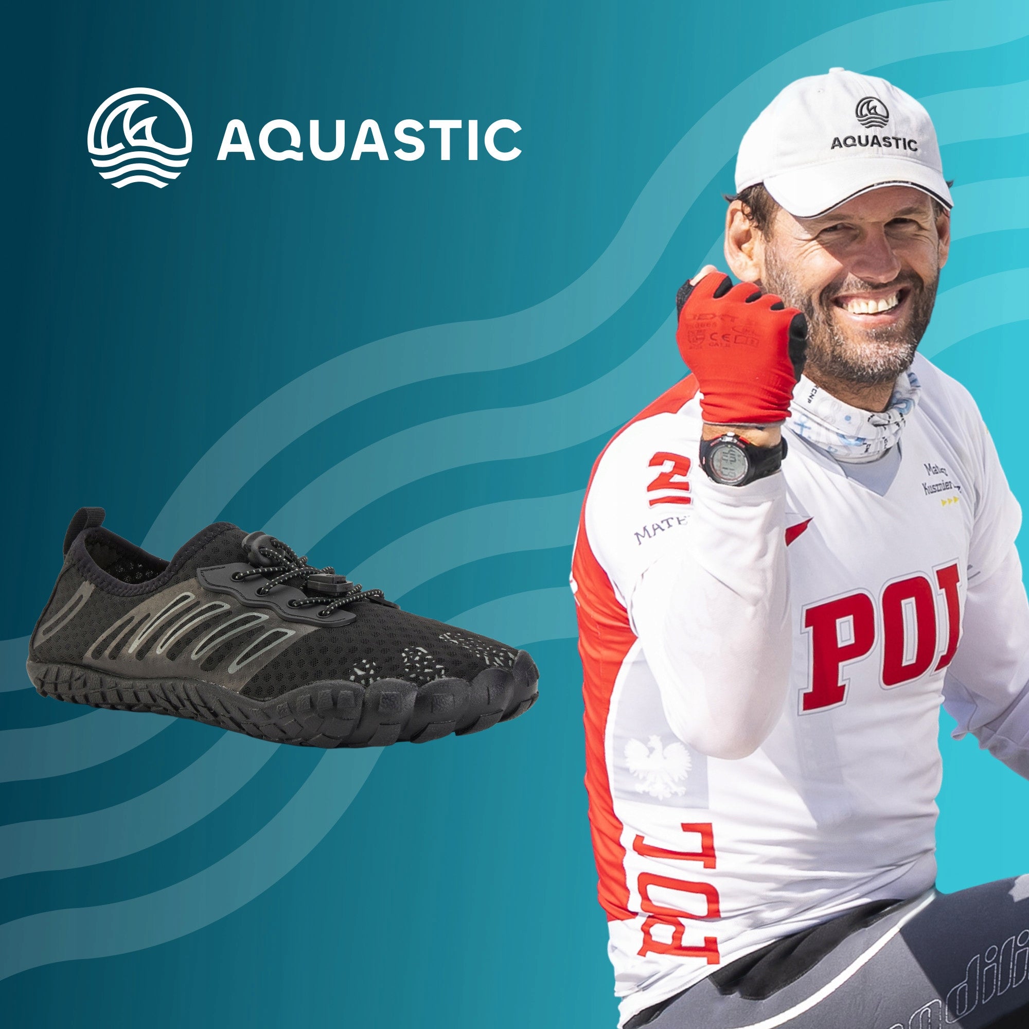 Lightweight water shoes AQUASTIC Aqua BAREFOOT for BEACH ECHINACEA STONES 43 Brand Aquastic