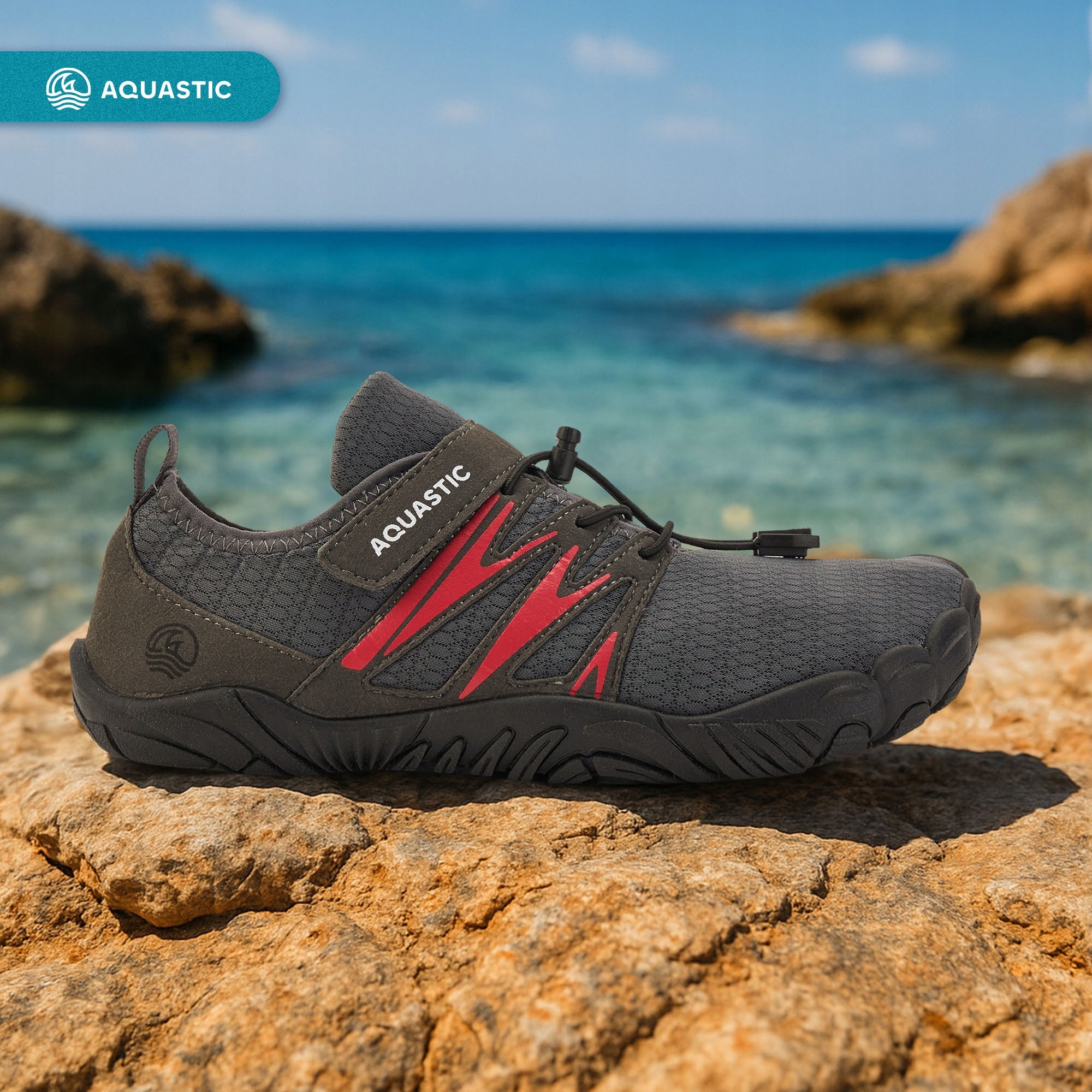 Lightweight water shoes AQUASTIC Mayor BAREFOOT for BEACH ECHINACEA STONES 40 Brand Aquastic