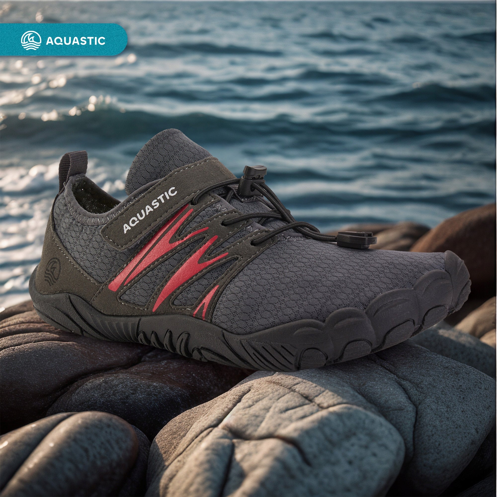 Lightweight water shoes AQUASTIC Mayor BAREFOOT for BEACH ECHINACEA STONES 40 Size 40