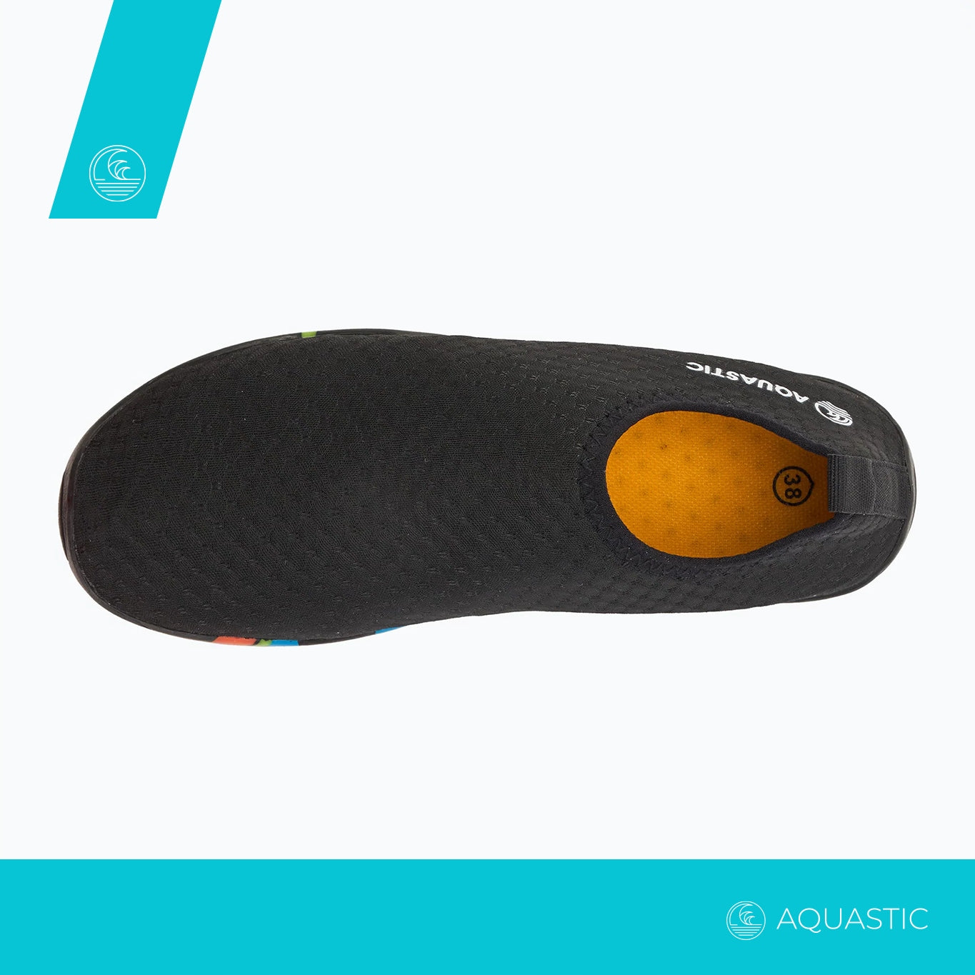 Lightweight water shoes AQUASTIC Panam BAREFOOT for BEACH ECHINACEA STONES 43 Color black