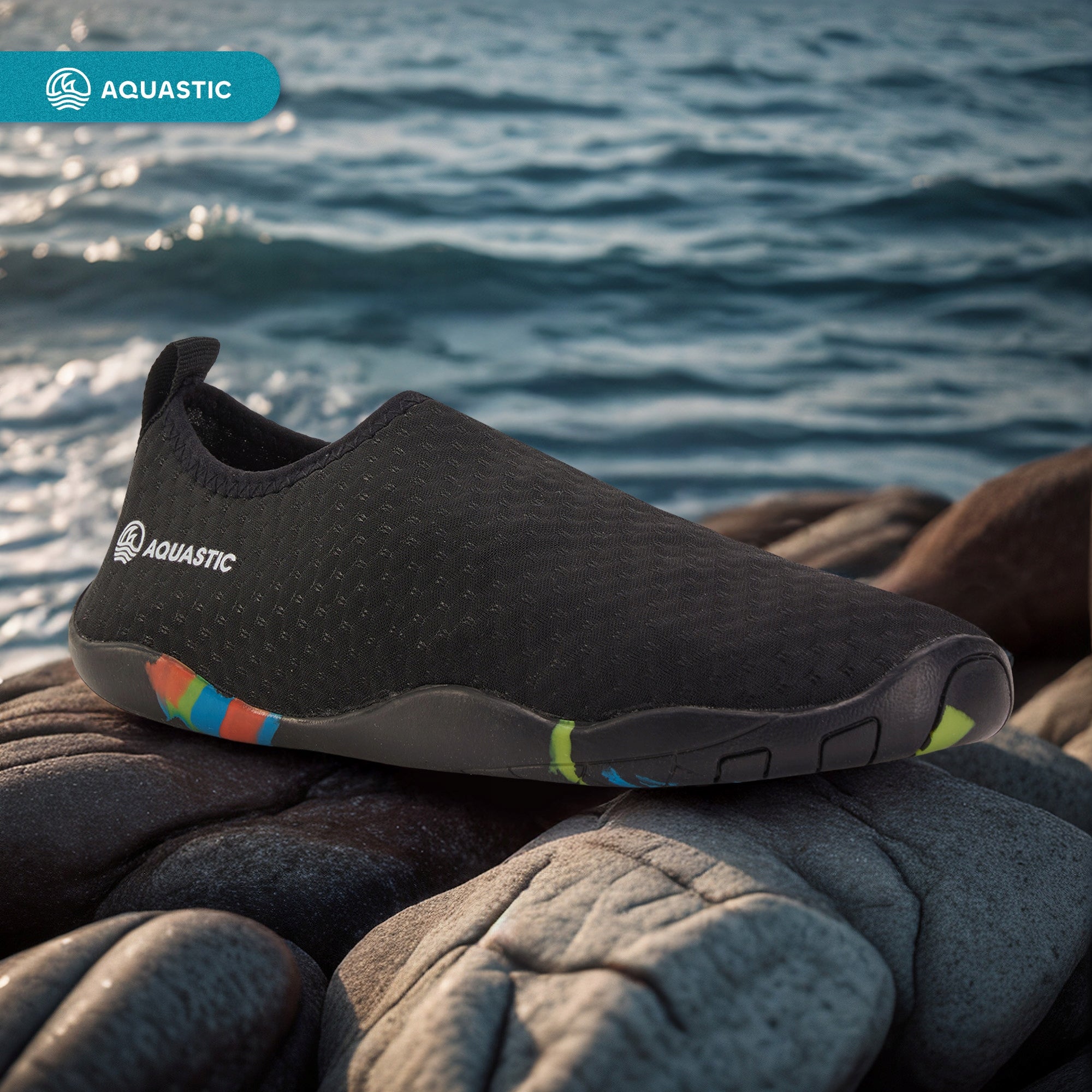 Lightweight water shoes AQUASTIC Panam BAREFOOT for BEACH ECHINACEA STONES 43 Size 43