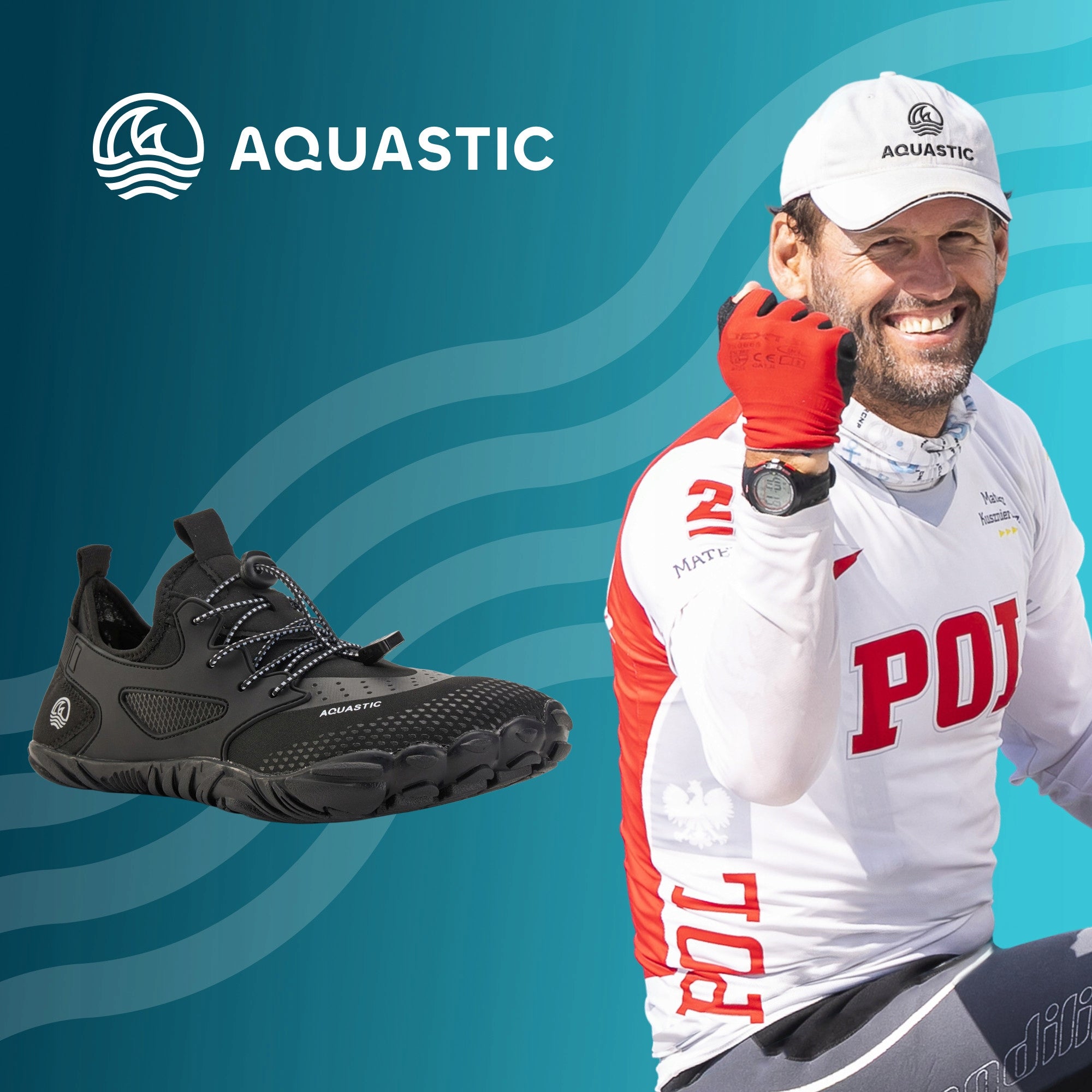 Lightweight water shoes AQUASTIC Saros BAREFOOT for BEACH ECHINACEA STONES 42 Brand Aquastic