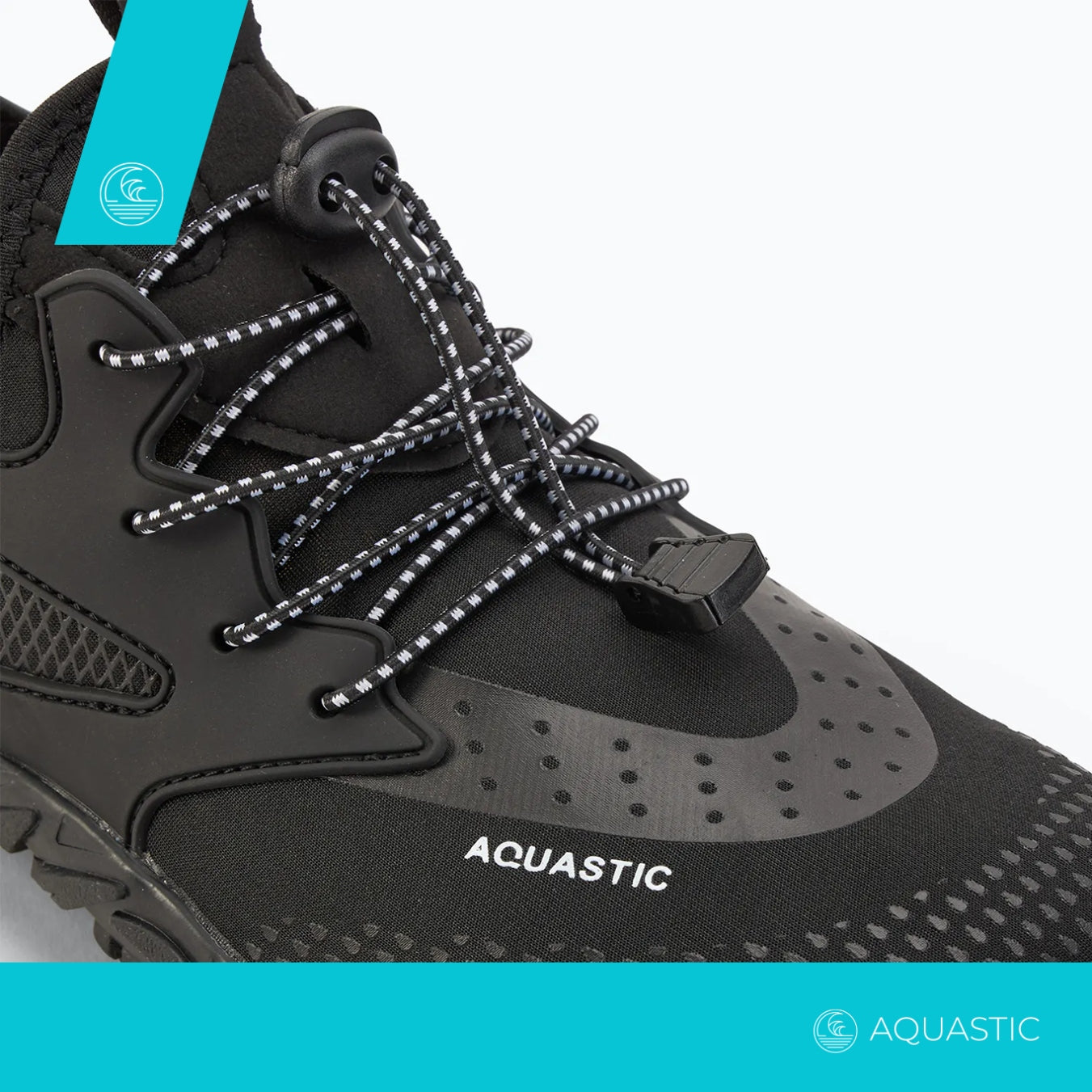 Lightweight water shoes AQUASTIC Saros BAREFOOT for BEACH ECHINACEA STONES 42 Color black