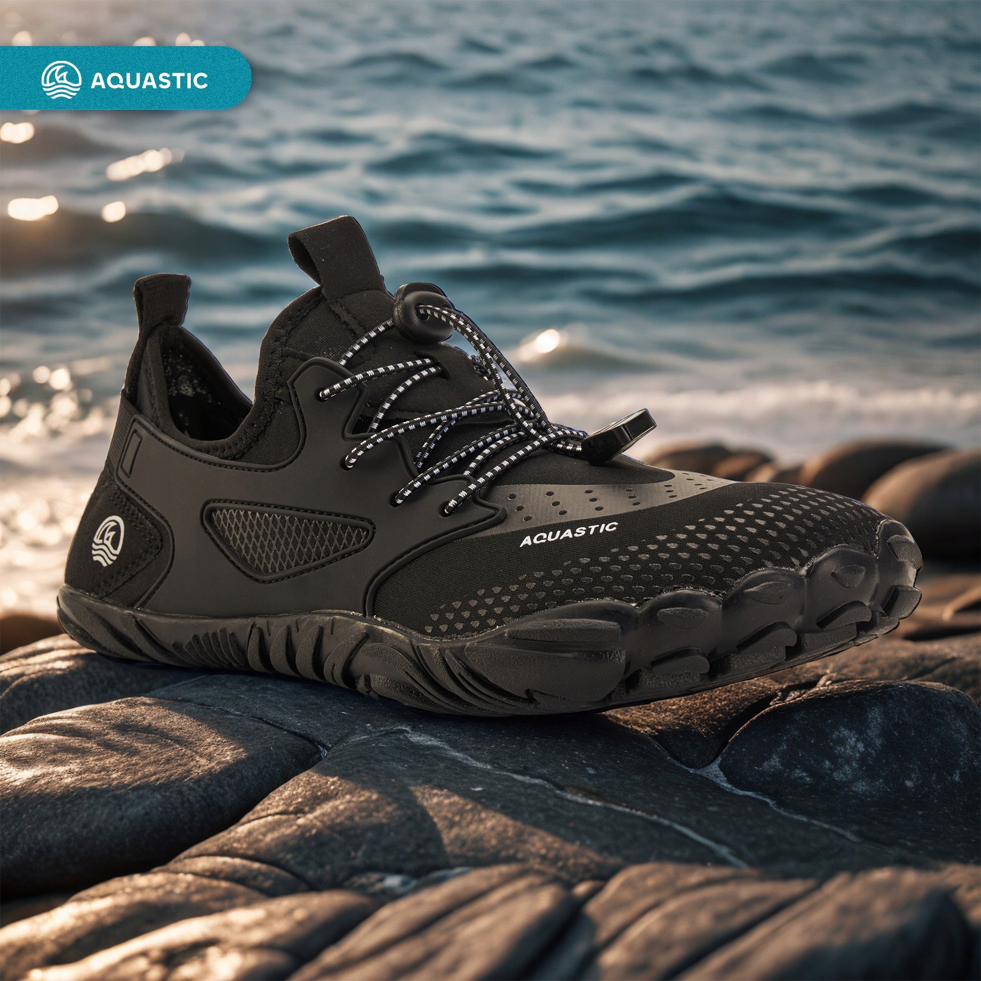 Lightweight water shoes AQUASTIC Saros BAREFOOT for BEACH ECHINACEA STONES 42 Gender unisex product