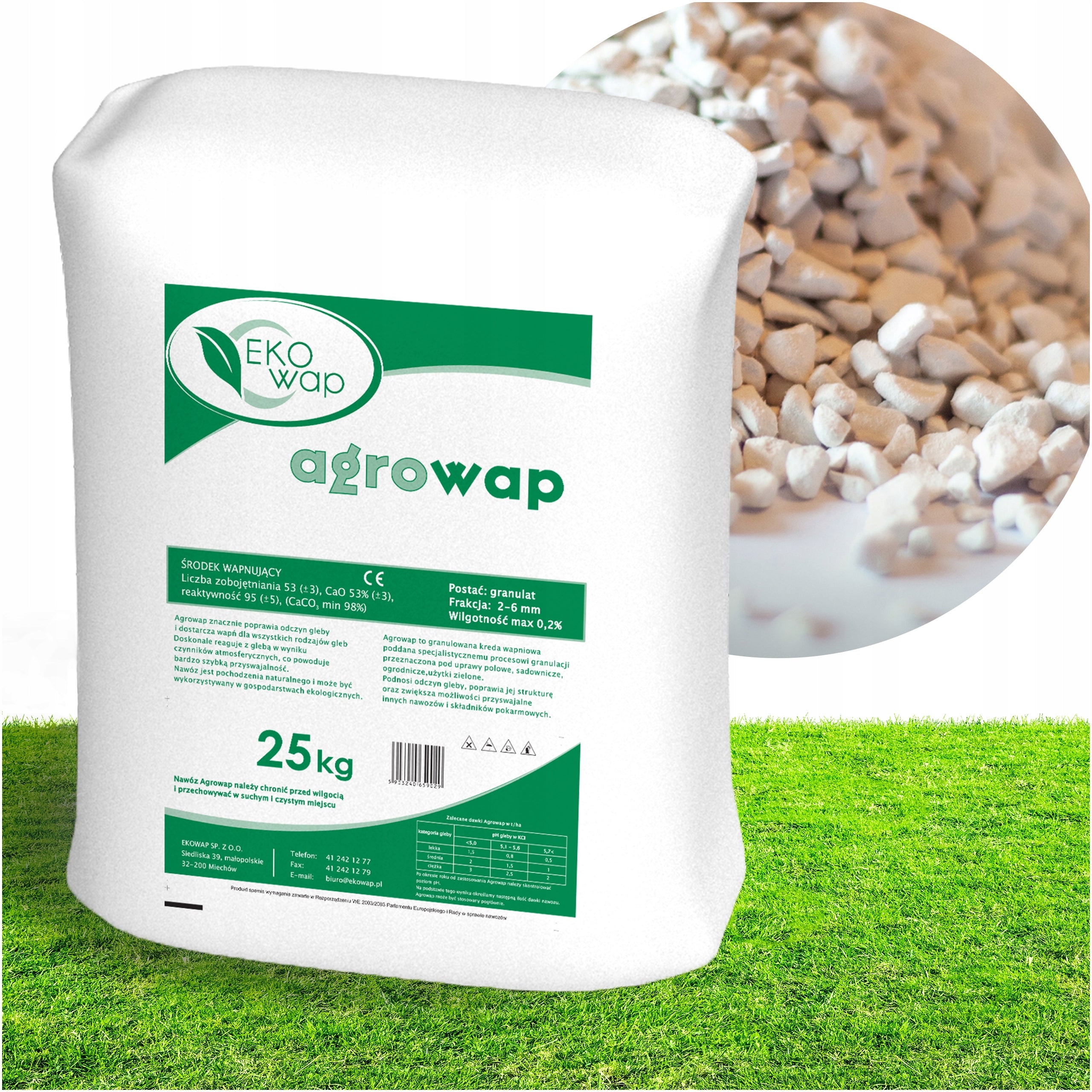 Lime Granulated Lawn CaCO3 Garden 25kg Very Efficient Fertilizer Antimech XL Packaging status original