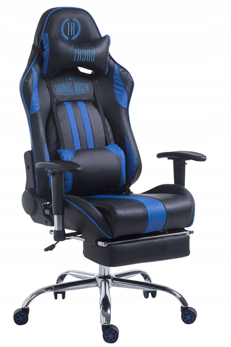 Limit Gaming Office Chair with Footrest, Black and Blue