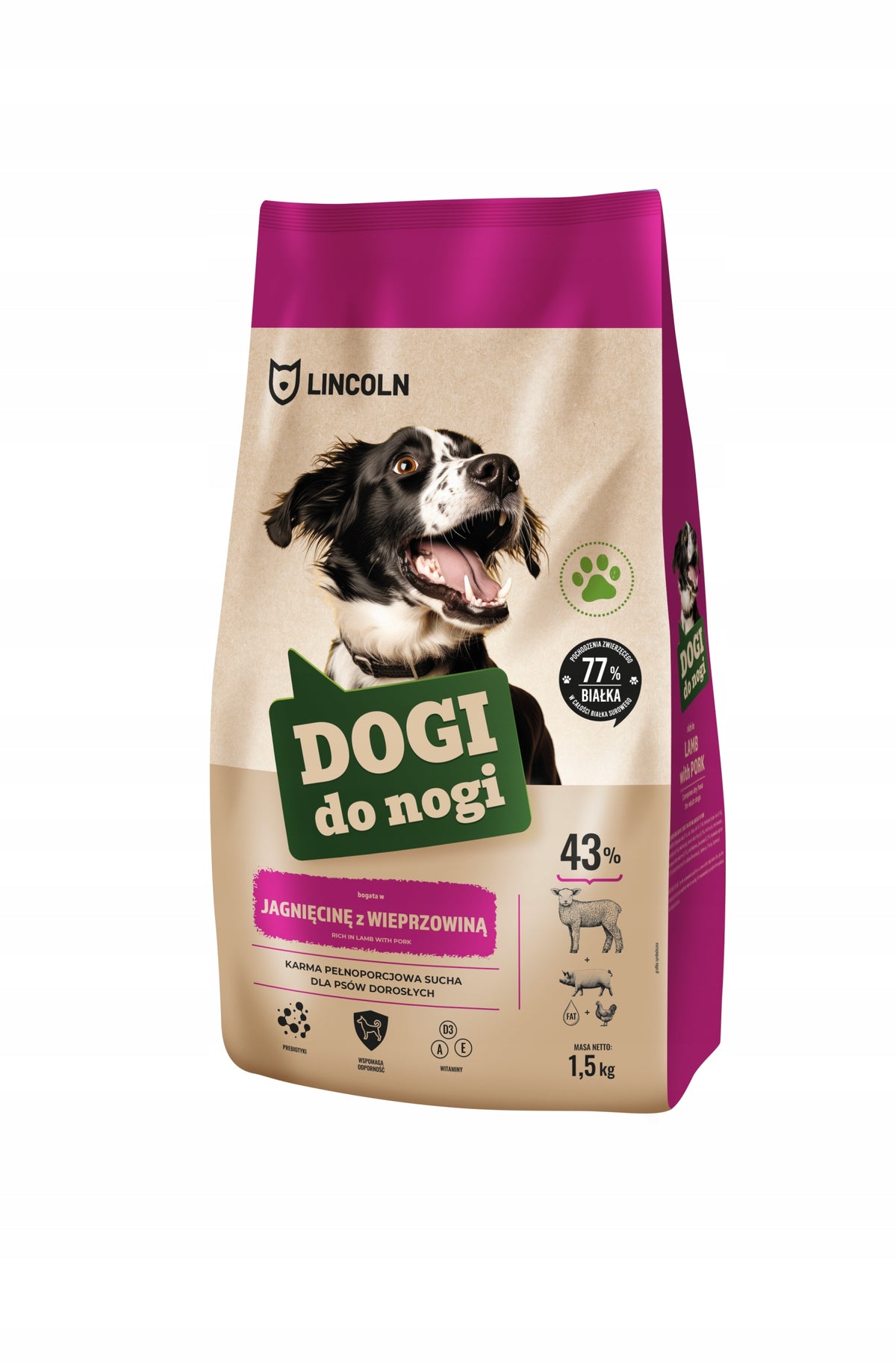 Lincoln Lamb Leg Dogs with Pork 1,5kg