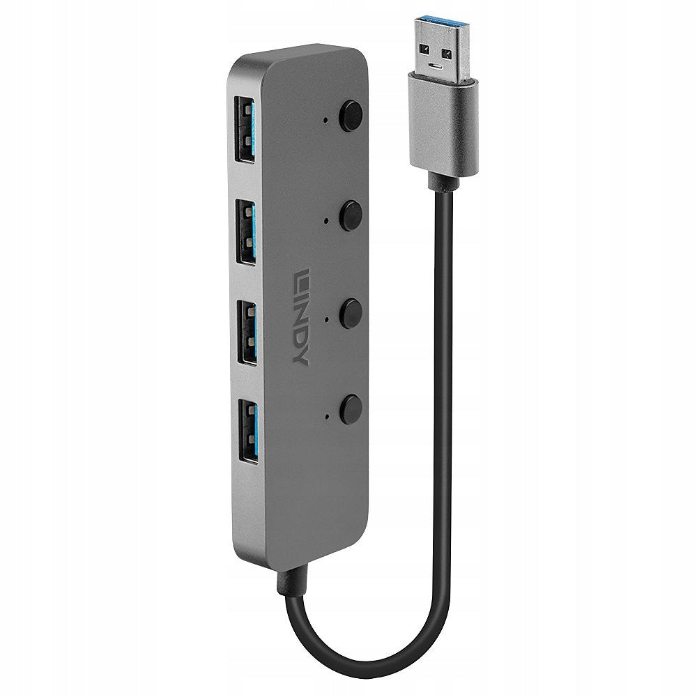 Lindy USB 3.0 4-Port Hub with On Switches