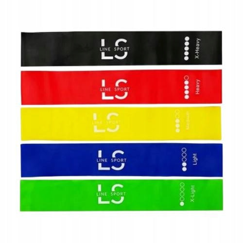 Line Sport Mini Power Band Resistance Bands for Body Training, 5 Pieces