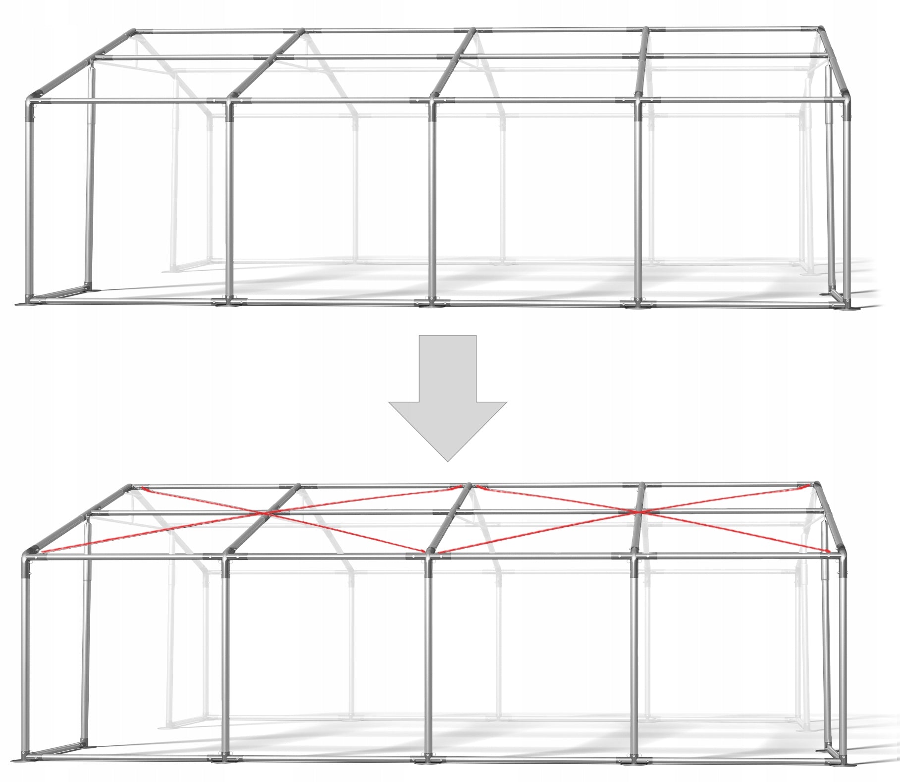 Links roof tensions for year-round tent 4m wide Manufacturer Das Company
