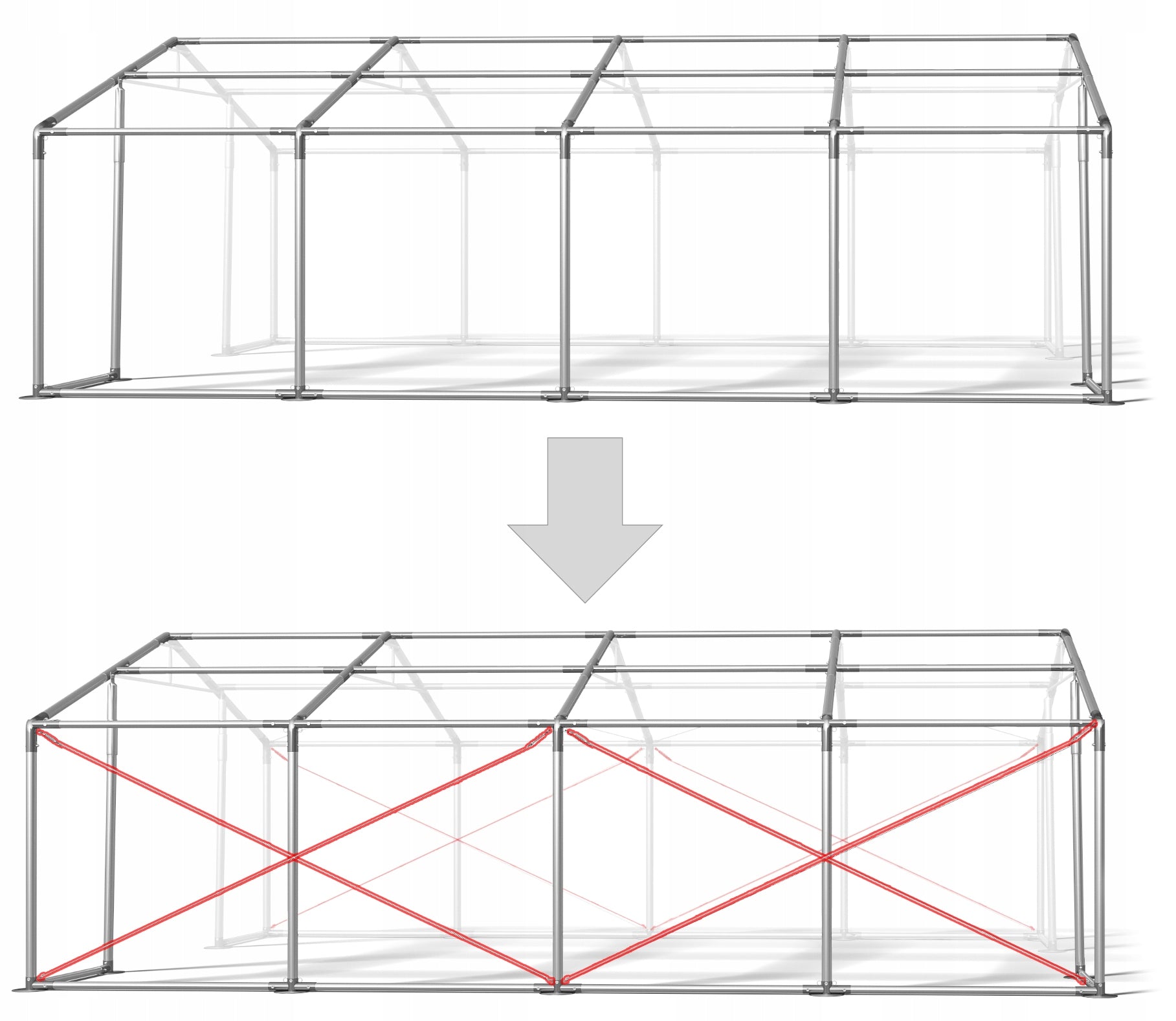 Links side tensions for year-round tent 3m high EAN (GTIN) 5903425049676