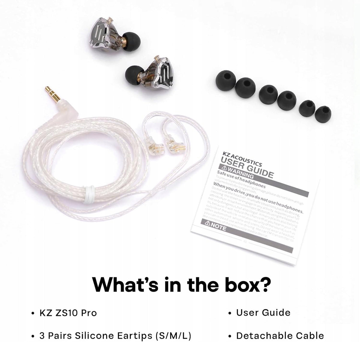 Linsoul KZ ZS10Pro In-Ear HiFi Headphones, 2-Pin Cable, No Microphone Manufacturer code 7847