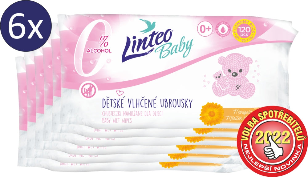 Linteo Baby wet wipes 6 x 120 pcs. Brand Linteo