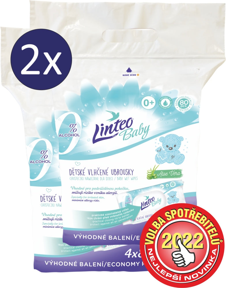 Linteo Baby wet wipes 8 x 80 pcs. Line of tissues Baby