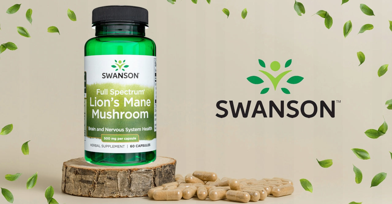 Lion's Mane 500 mg Lion Heat Swanson Immunity Memory Stress 60 kaps Packaging status original