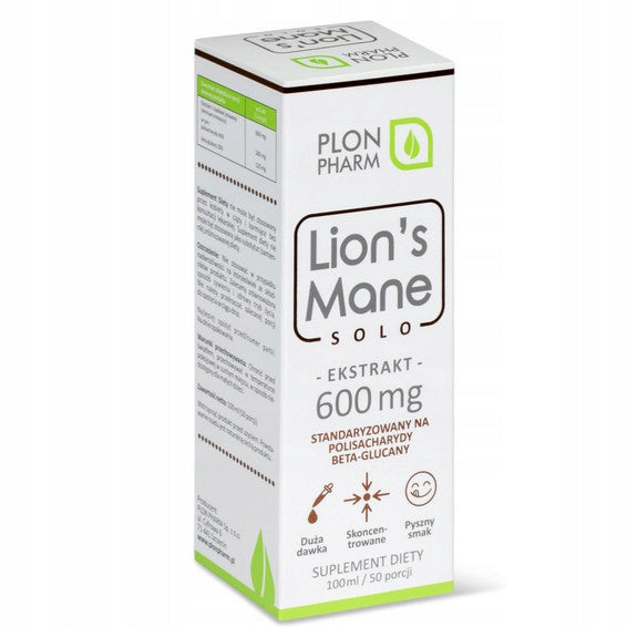 Lion's Mane Extract 600 mg of product is 40% polysaccharides PLON PHARM 100ml