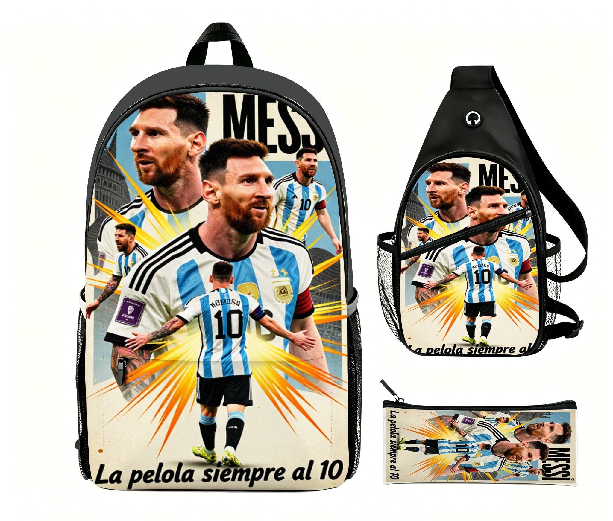 Lionel Messi Argentina Jersey Backpack Set – 3-Piece School Collection Manufacturer code T097777888