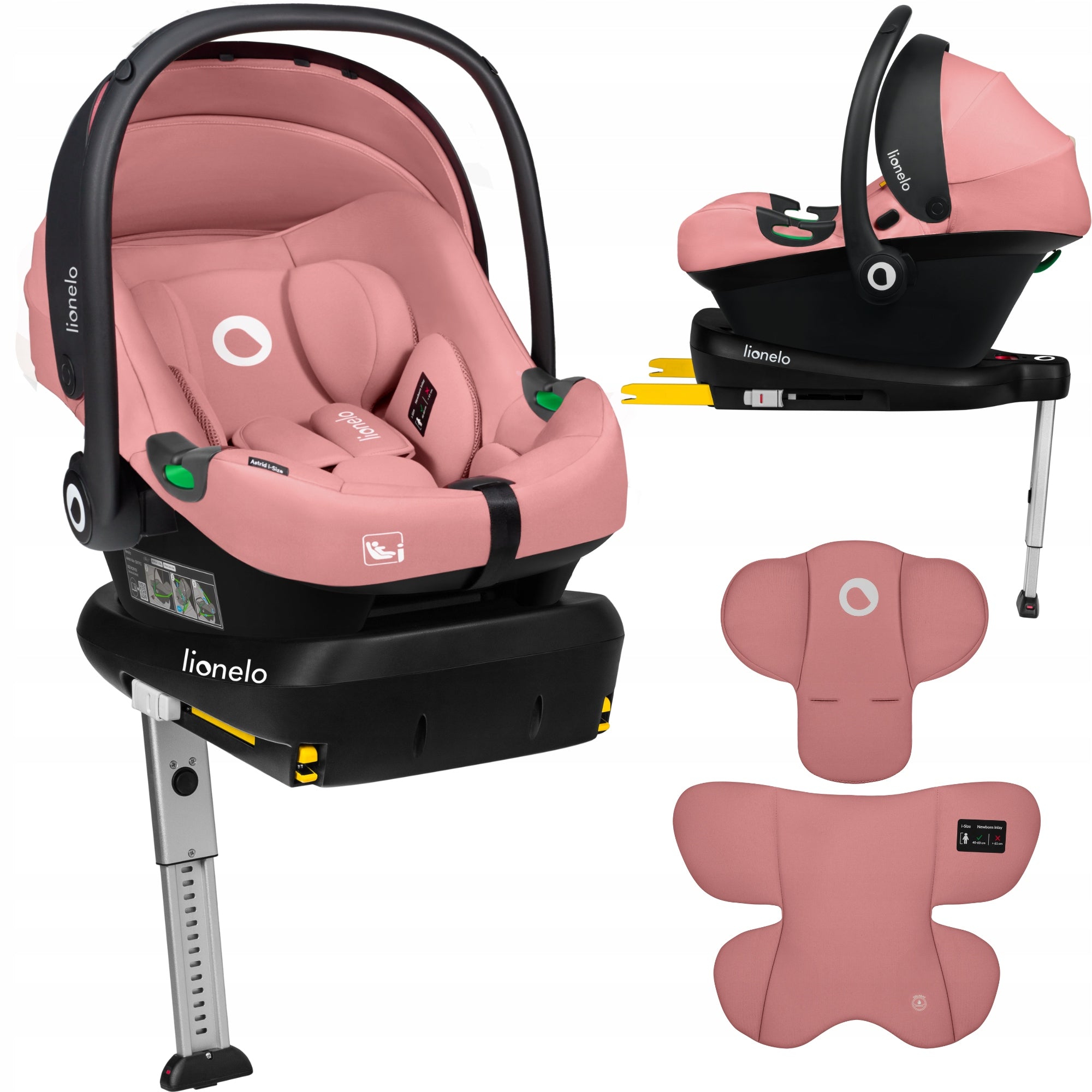 Lionelo ADAC car seat set Astrid i-Size + Base Pink