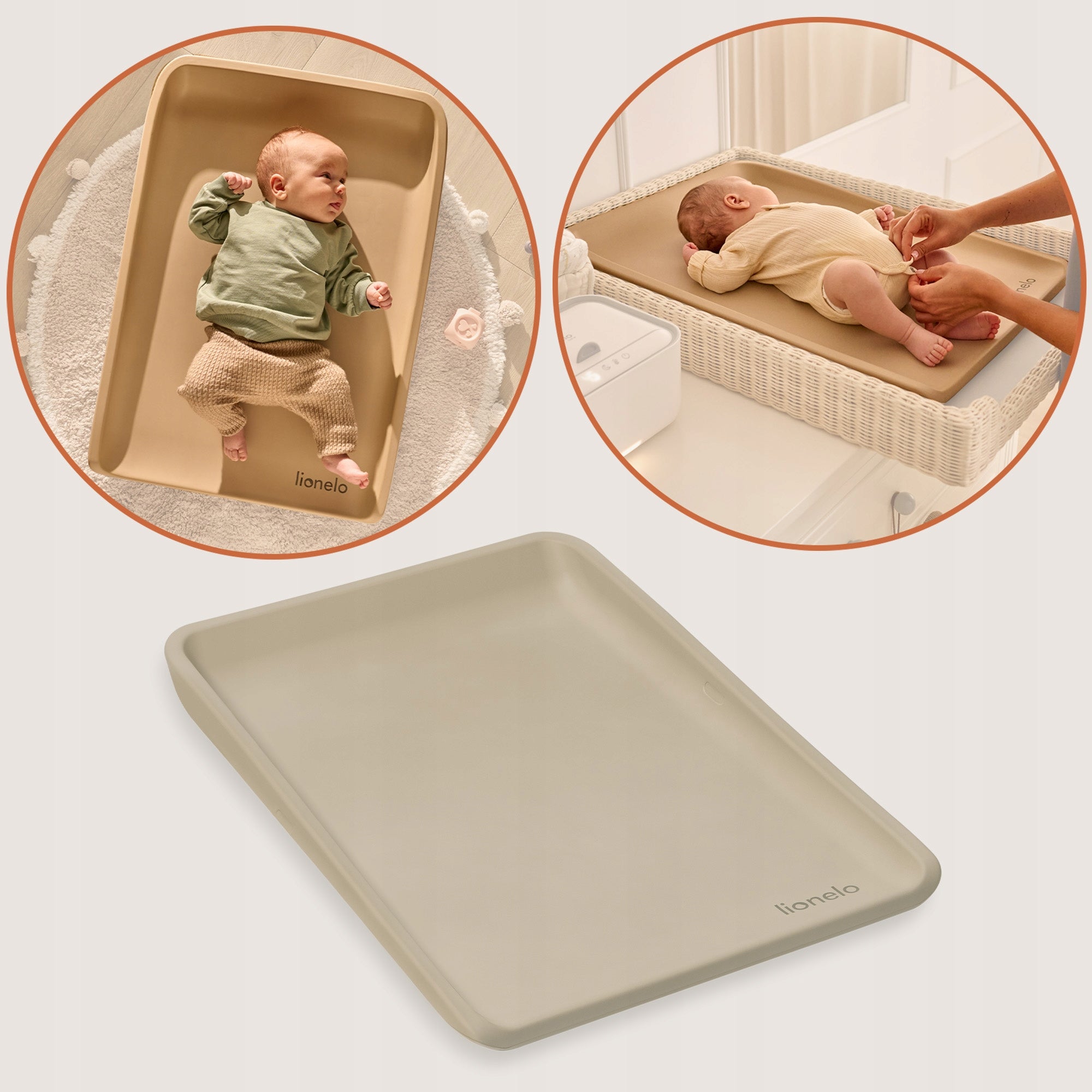 Lionelo Megs Beige Sand changing table soft chest of drawers cover Manufacturer code LO-MEGS BEIGE SAND