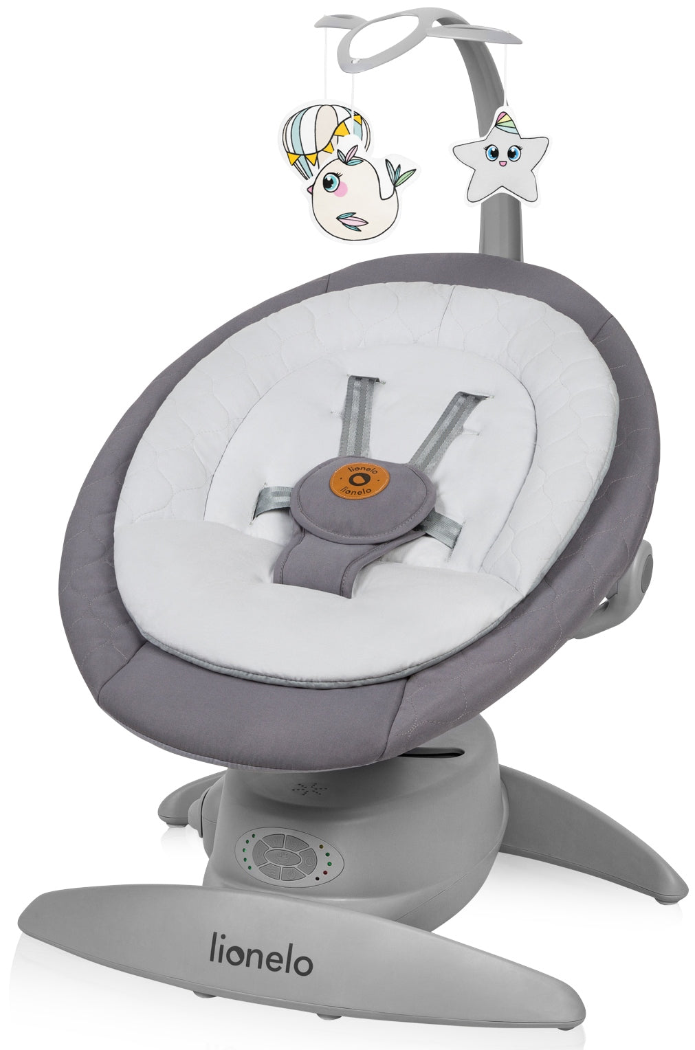 Lionelo Mell lehátko-houpačka od narození do 9 kg Pilot Grey Stone