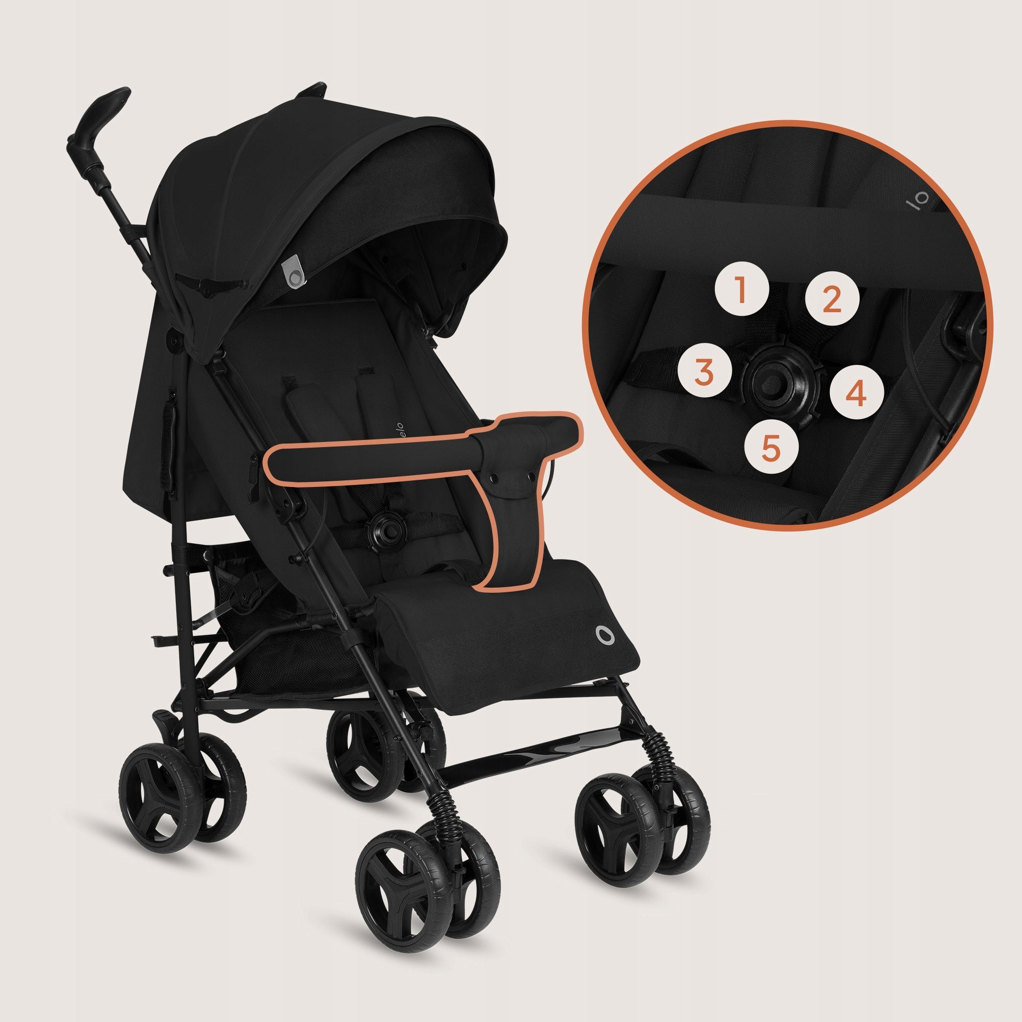 Lionelo Stroller Irma Black/Dark Grey Lightweight Folding Stroller Brand Lionelo
