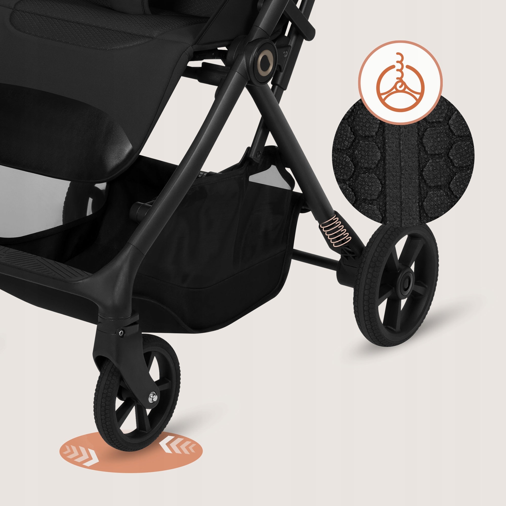 Lionelo Tansi Black Onyx Stroller up to 22kg Lightweight Maneuverable Compact Manufacturer code LO-TANSI BLACK ONYX