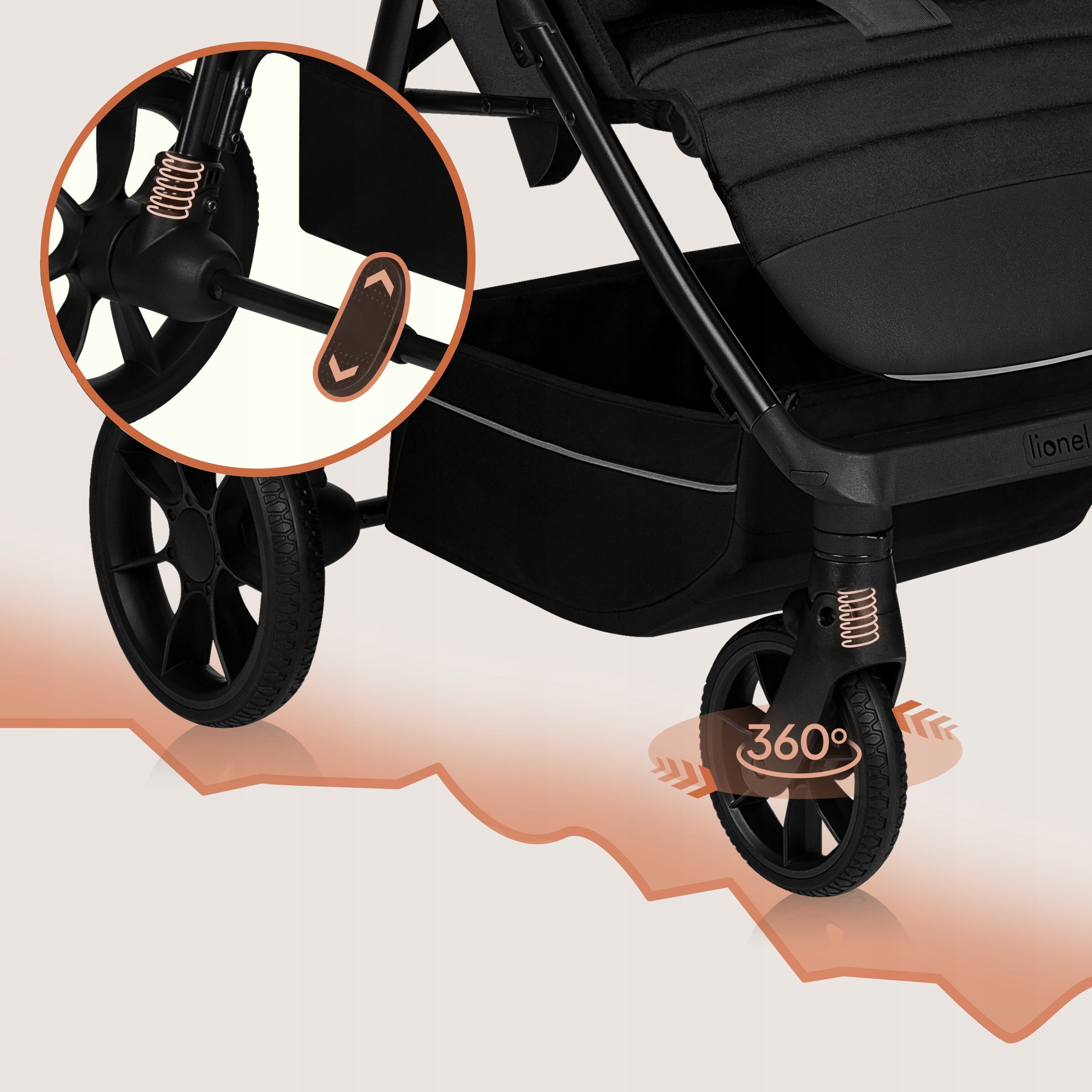 Lionelo dětský kočárek MIRA 2025 BEIGE SAND Color shades of brown and beige