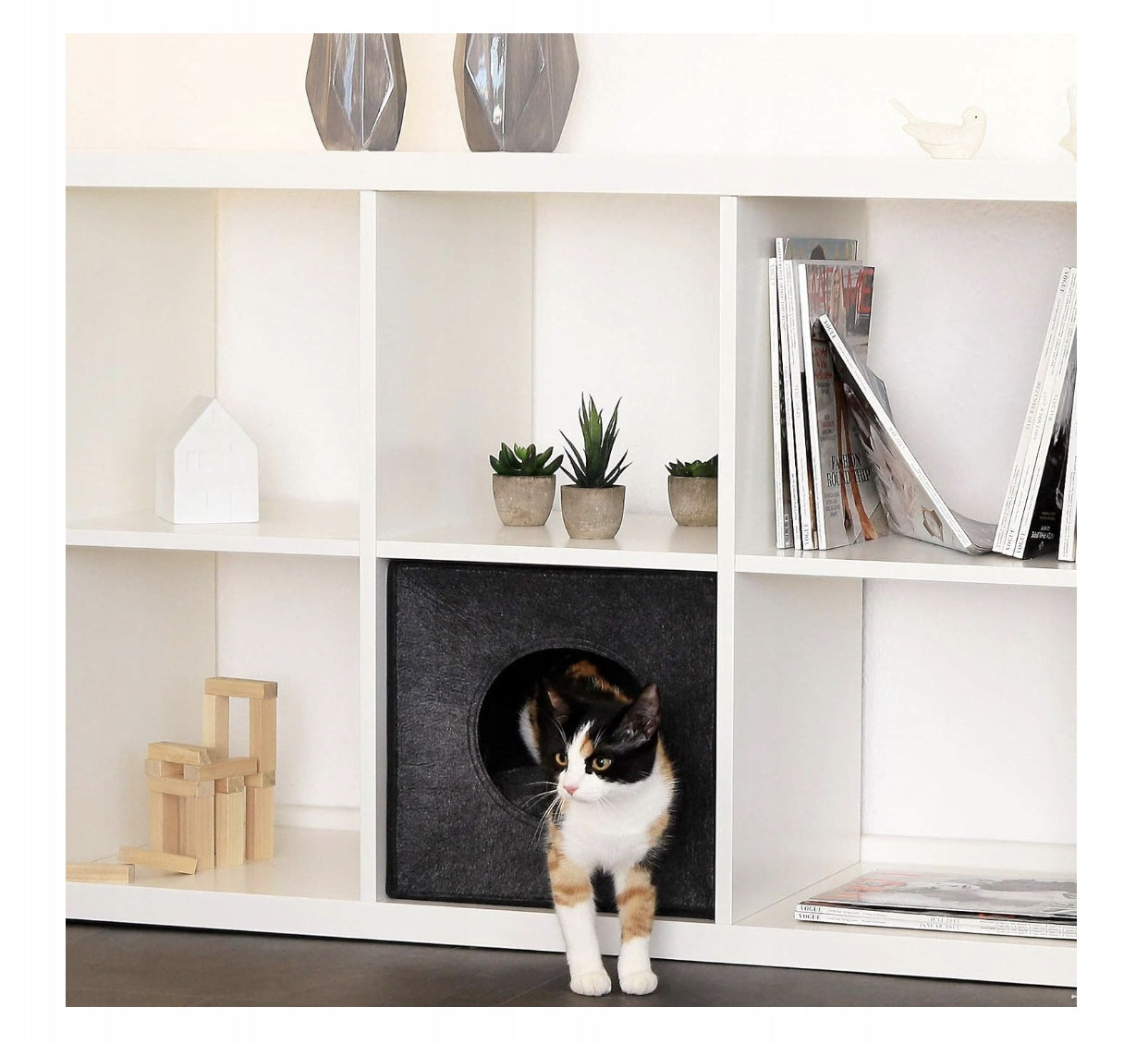 Lionto Cat booth shades of gray square 37 cm x 33 cm x 33 cm Length 37 cm