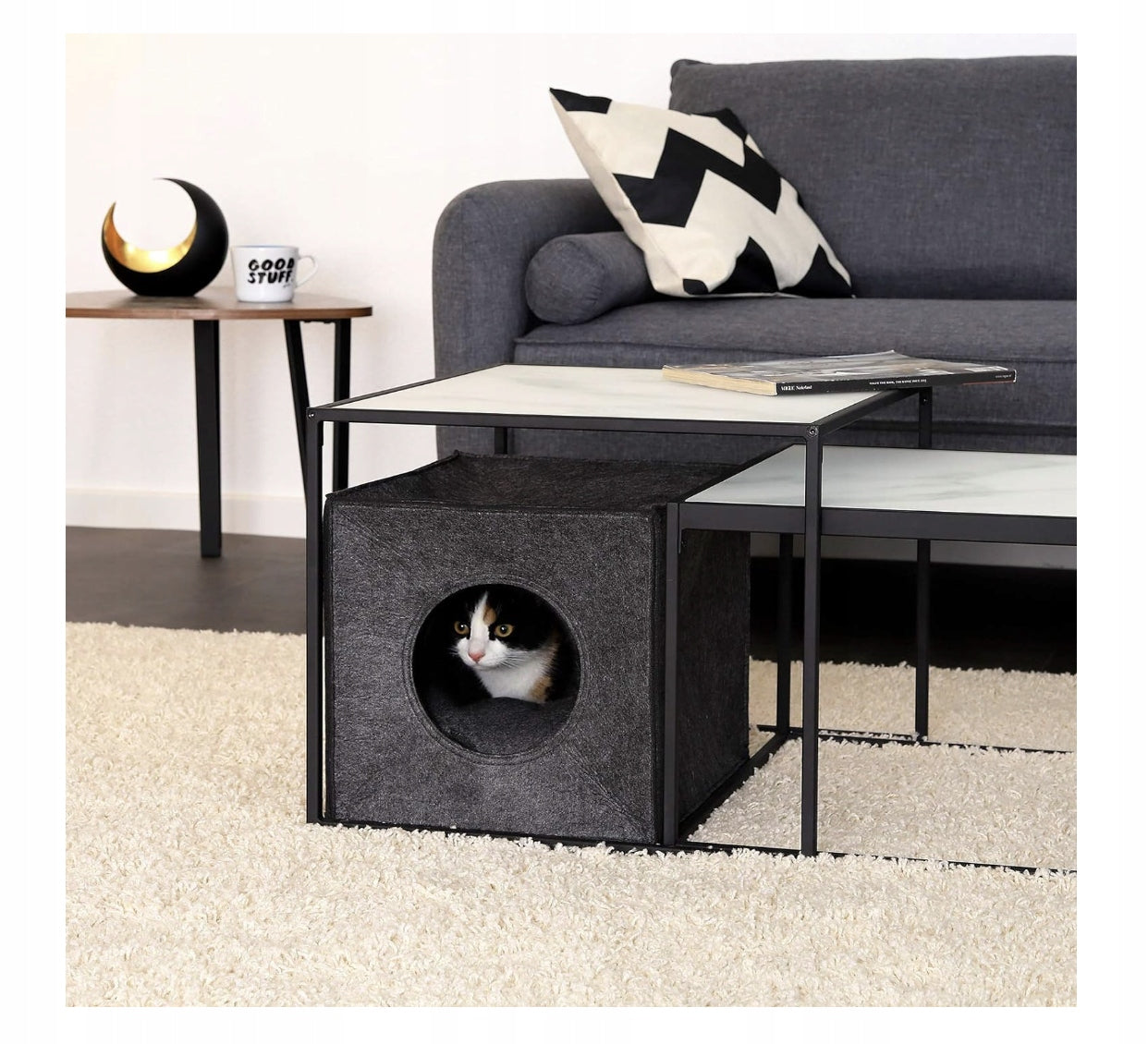 Lionto Cat booth shades of gray square 37 cm x 33 cm x 33 cm Trade name Domek dla kota