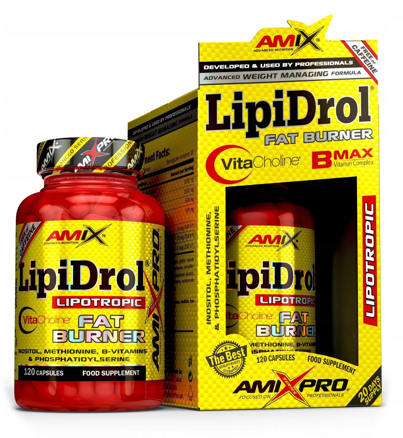 LipiDrol Amix - FAT BURNER WITHOUT CAFFEINE SLIMMING TABLETS