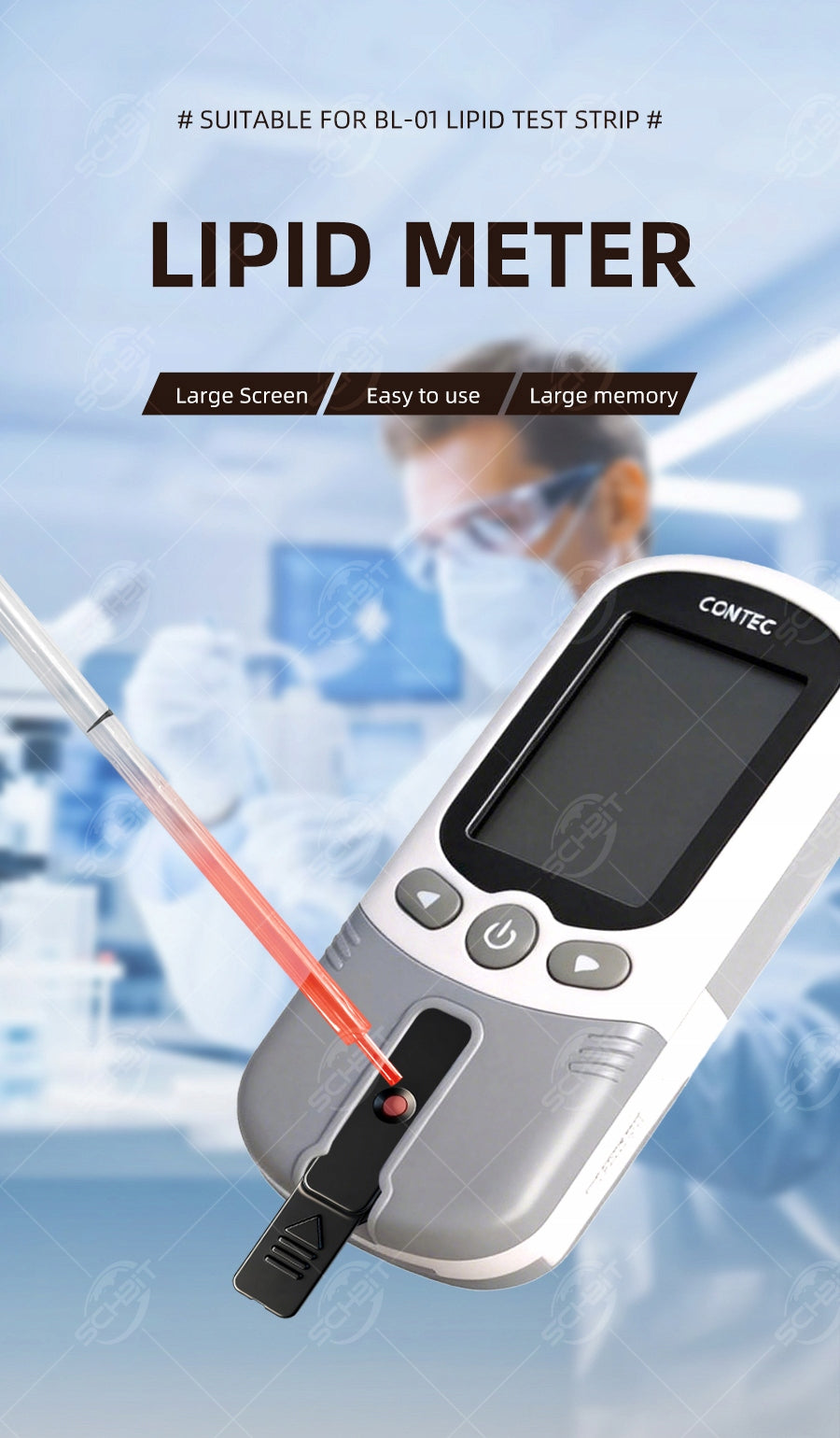 Lipid Meter – 5-in-1 Blood Lipid Test Strip System, Large HD Display Packaging status original