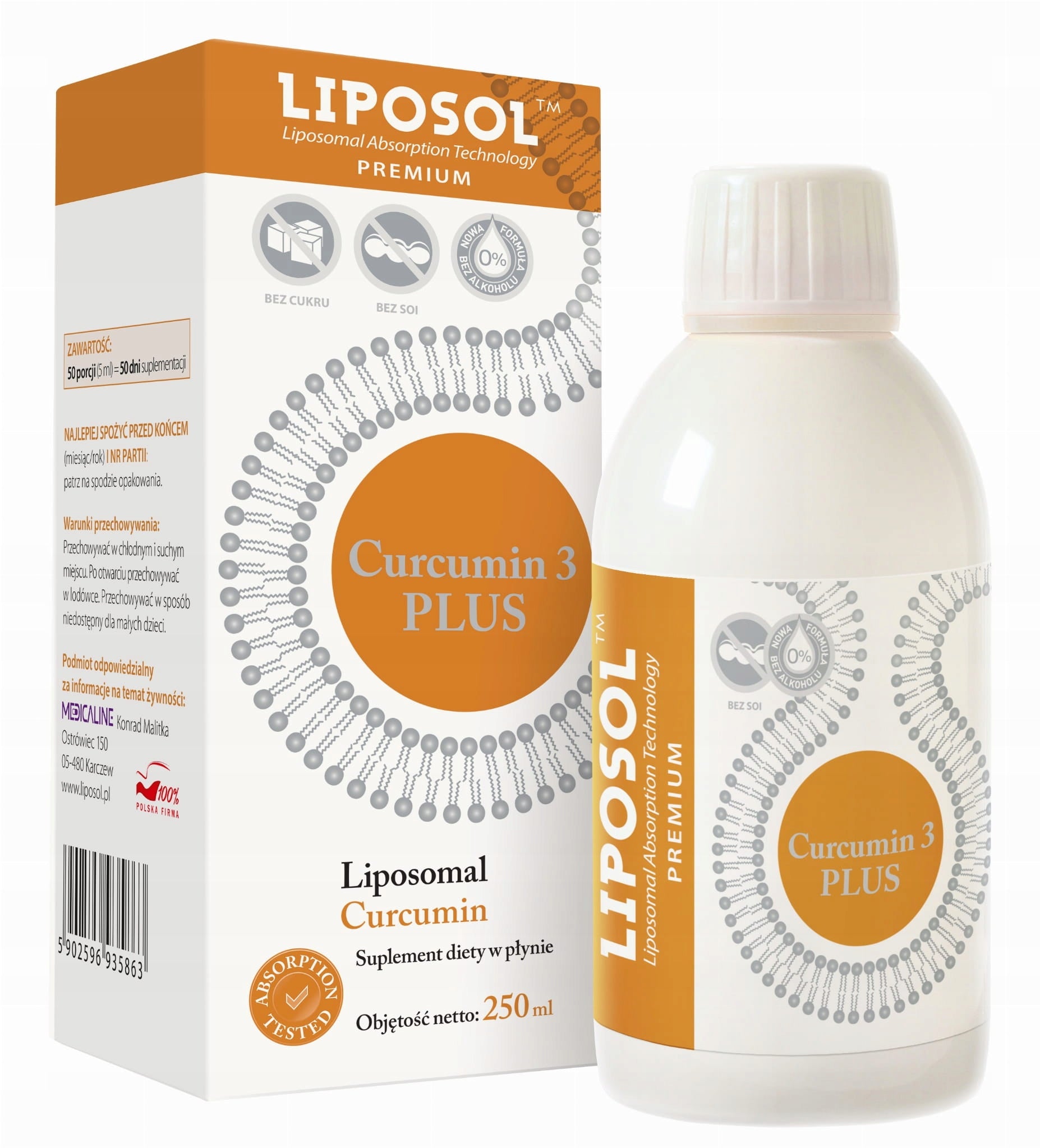 Liposol Curcumin 3 Plus 250 ml | Curcumin liposomal high absorption