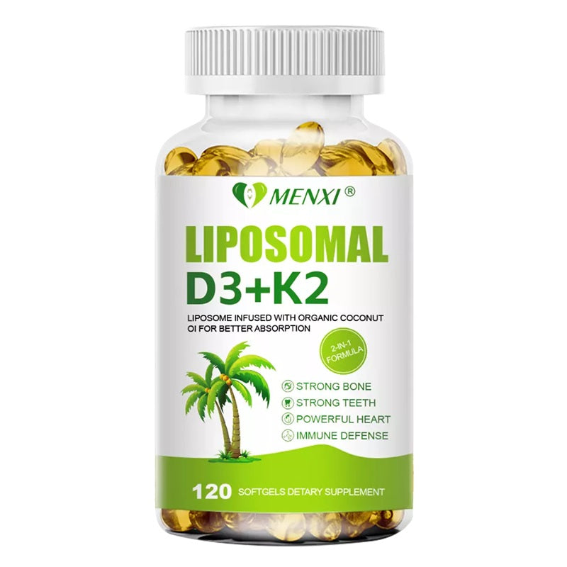 Liposomal vitamin D3 5000 IU K2 MK7 100 mcg, vitamin D and K supplements.