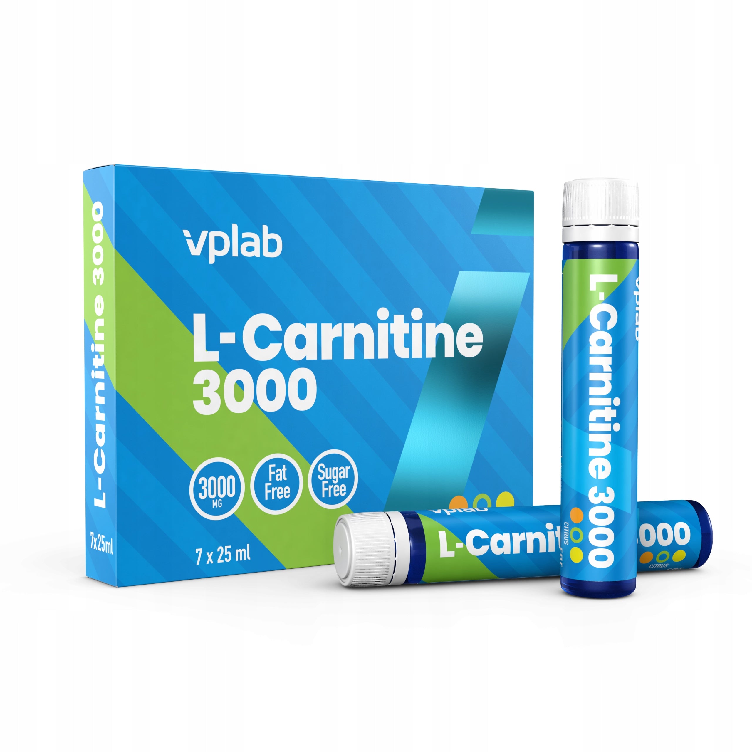 Lipotropic Burners 3000mg VPLab L-Carnitine Ampoules 7x25ml Citrus Liquid