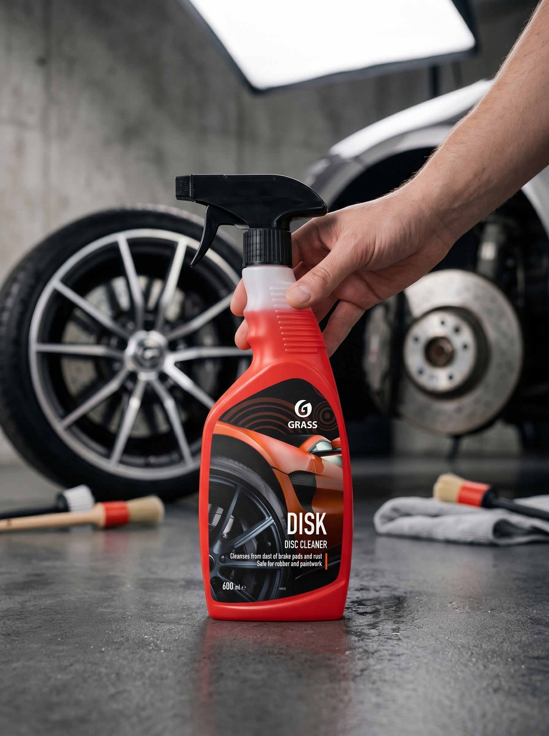 Liquid DISK Disc Cleaner 600 ml Preparation for Cleaning Brake Dust Rims Packaging status original
