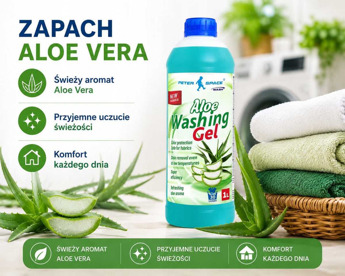 Liquid Washing Gel Universal Aloe 1L 30 Washes Peter Space Brand Peter Space